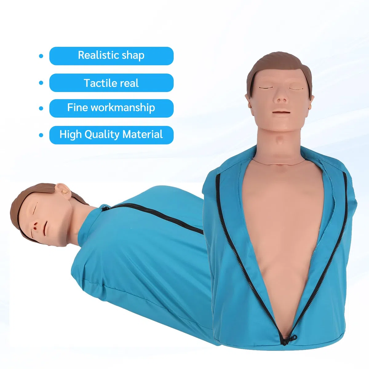 Maniquí de Entrenamiento Rcp Adultos de Medio Cuerpo, Maniquí de RCP para Reanimación, Maniquí de Prácticas para Formación en Primeros Auxilios