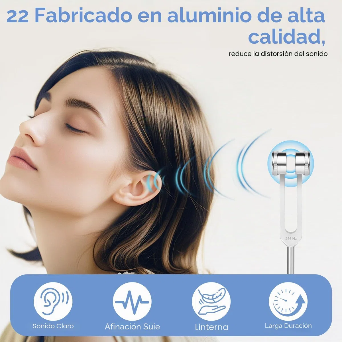 Diapasón, Diapasones Terapéuticos de Aleación de Aluminio(128Hz/256Hz/512Hz/1024Hz) Diapason Musical con Martillo de Silicona y Herramienta de Reparación para Sonido Curación ADN RelajacióN