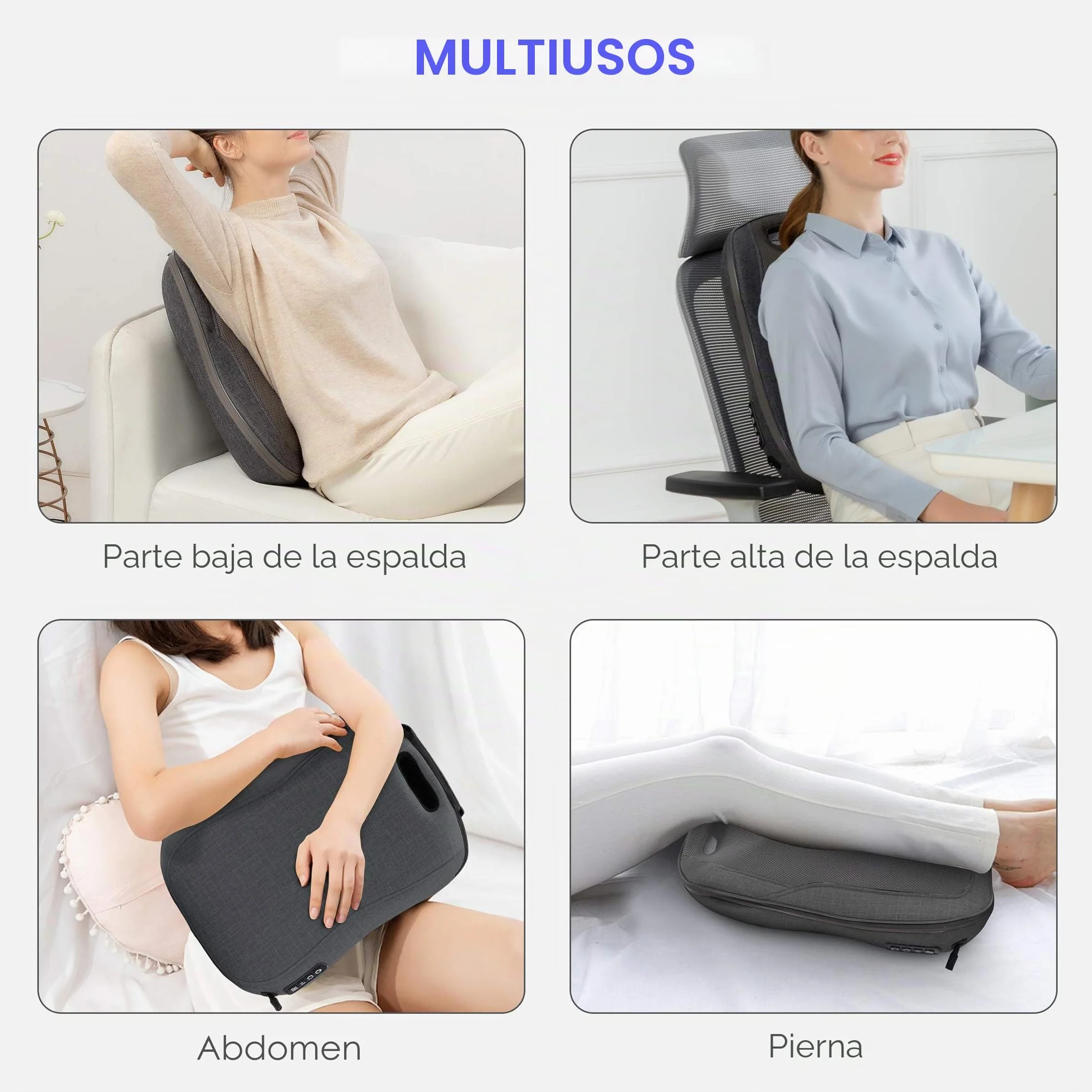 Comfier Shiatsu Masajeador de Espalda Cojín con Calor Portátil para Silla