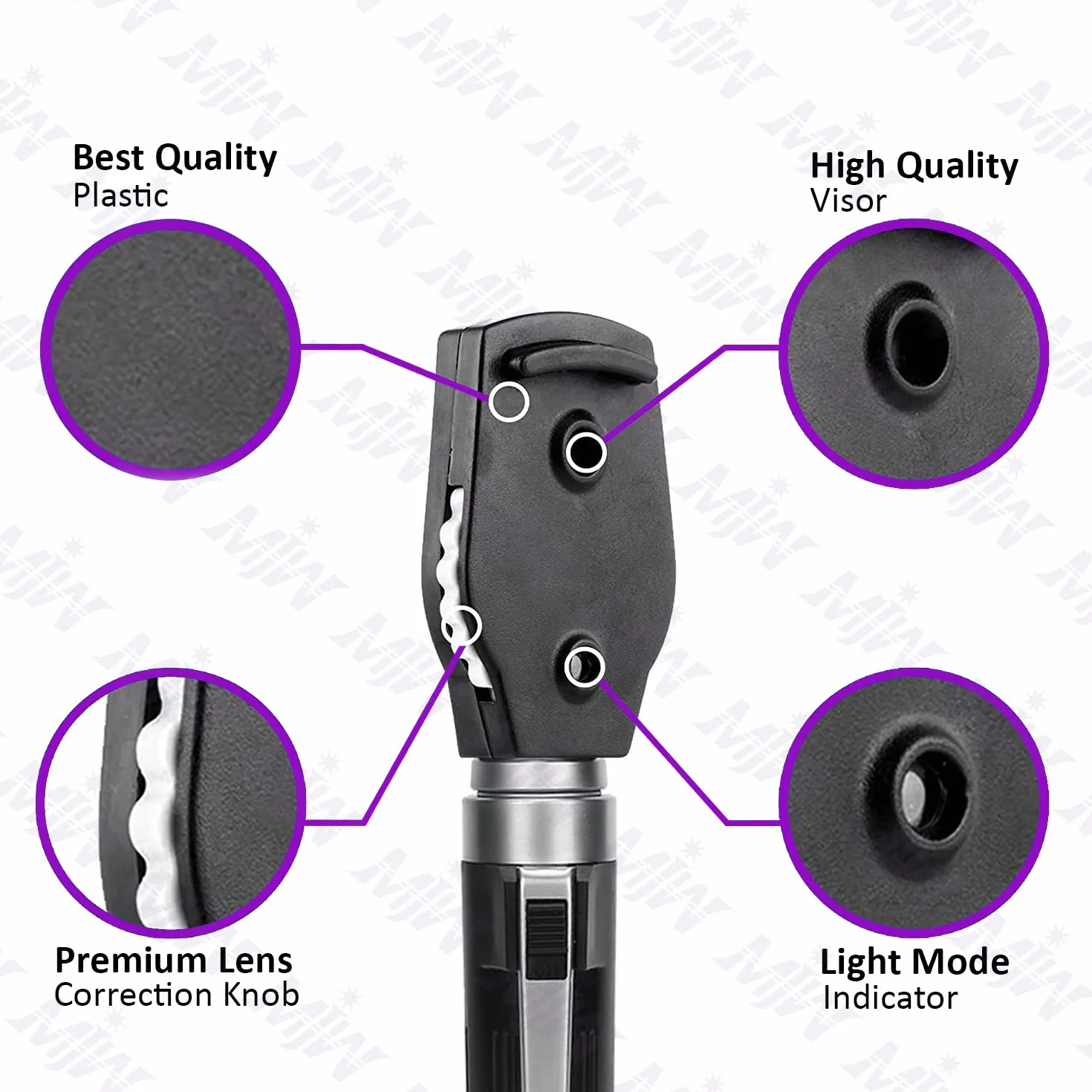 Mini otoscopio de fibra óptica con luz LED reemplazable adicional Reproducción perfecta del color Homologación