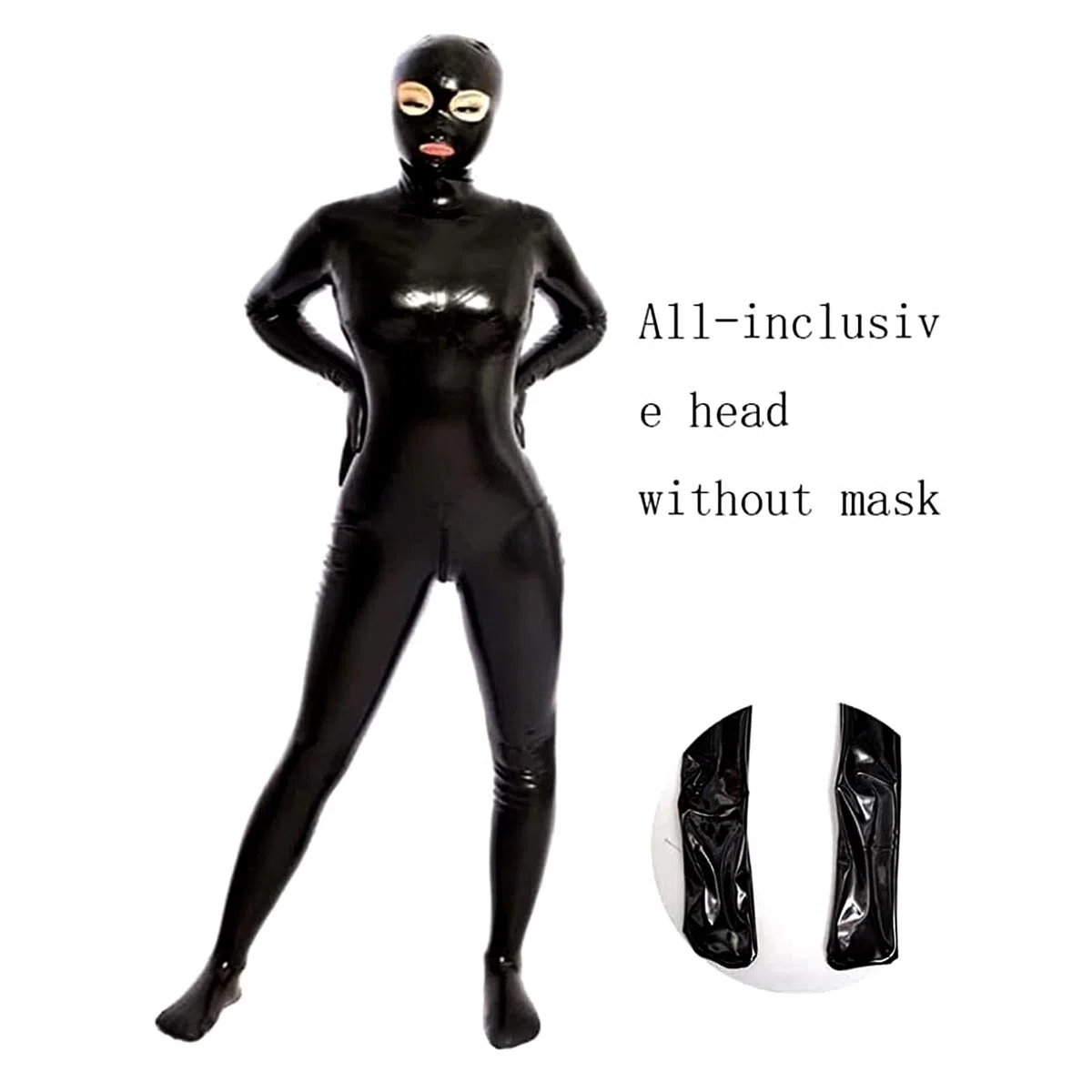 ARIASS Catsuit de charol for mujer, mono ajustado de látex Sexy de cuerpo completo, disfraz de club nocturno DS, ropa erótica de prisionero