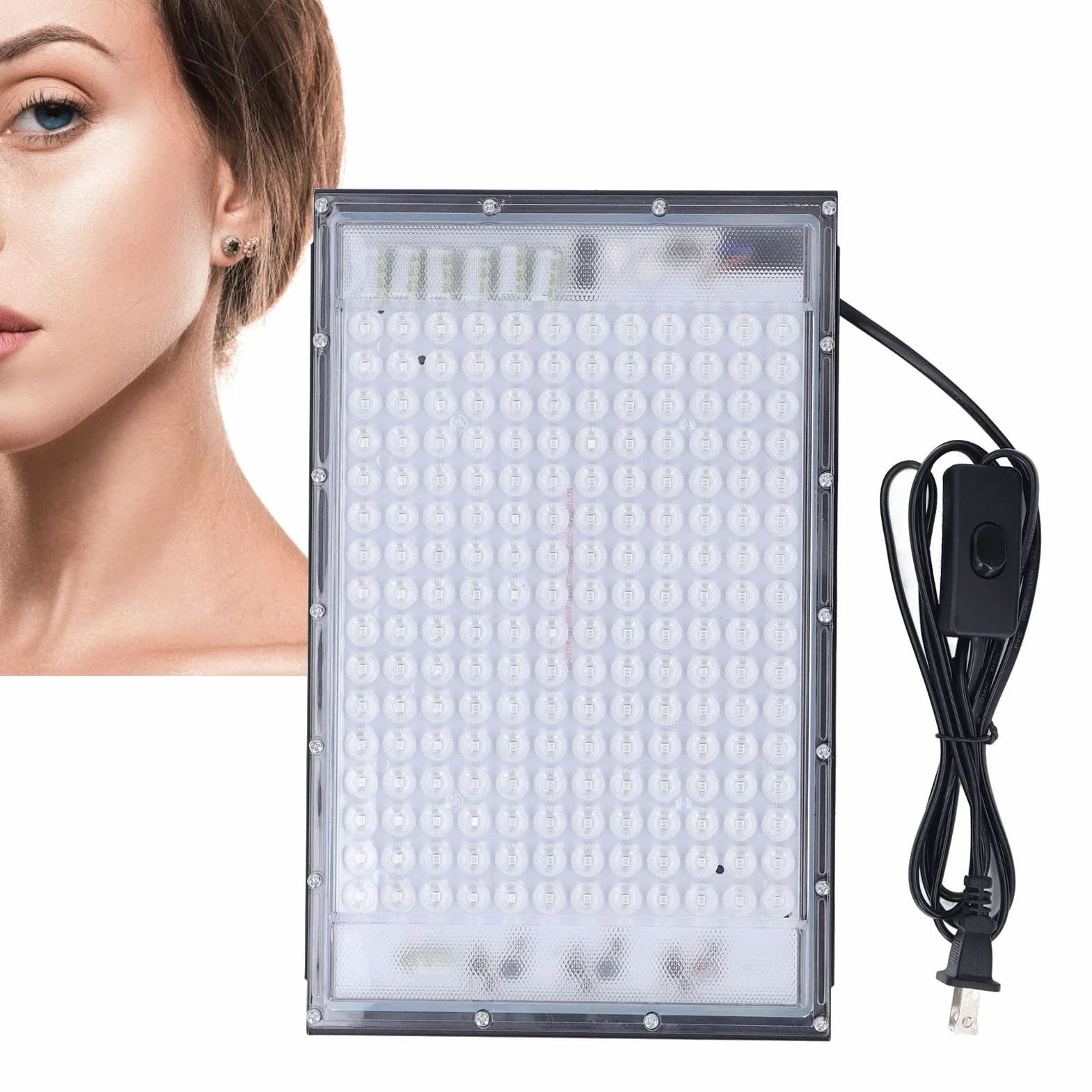 Lámpara de Bronceado para Uso Doméstico, Lámpara Azul Completa de 192 LED 460 Nm, Luz de Bronceado Portátil para Todo el Cuerpo, Bombillas de Cama de Bronceado para el Cuerpo de (Enchufe de la UE)