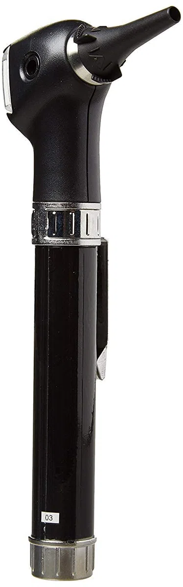 Welch Allyn Otoscopio de fibra óptica de bolsillo negro (22840)