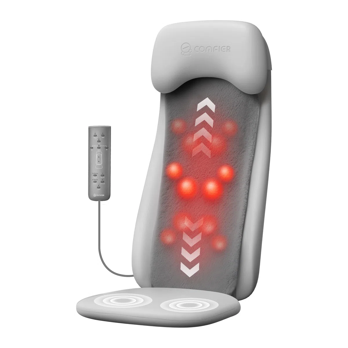 COMFIER Funda para Asiento de Masaje Shiatsu, Masajeador Cervical y Espalda, Colchoneta de Masaje con Función Calor, 3 Intensidades, para el Hogar y la Oficina