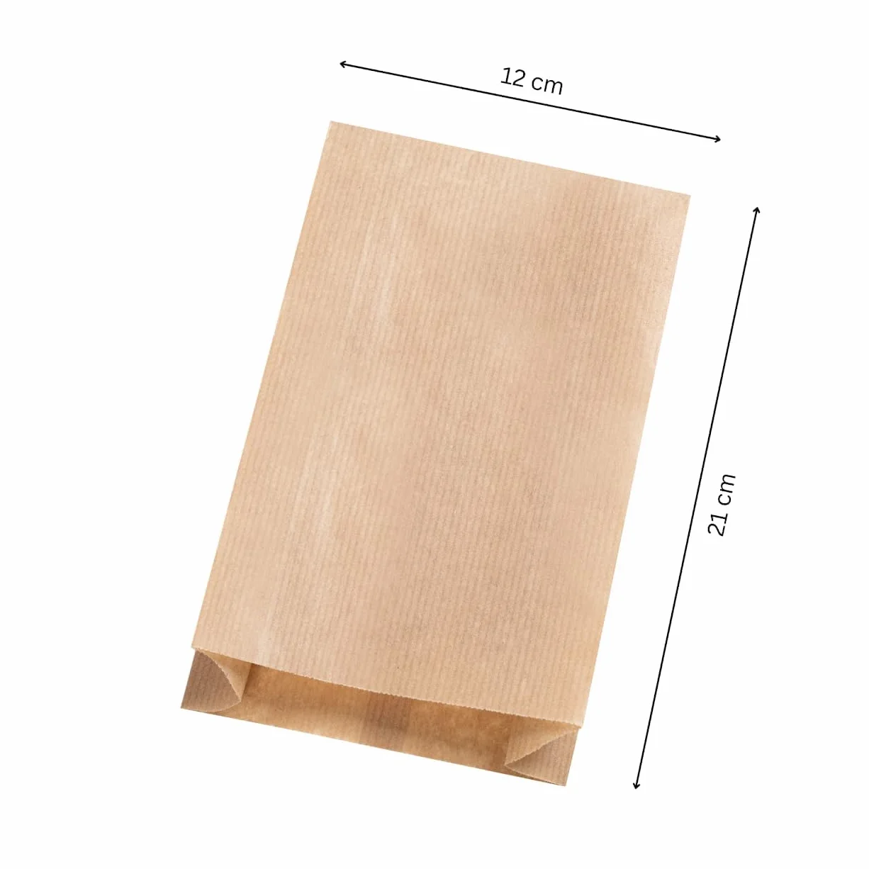 1000 Bolsas 12 x 21 cm De Papel Marrón | Bolsas de papel para dulces | Embalaje | Almuerzo | Sándwich | Respetuoso con el medio ambiente | Ecológico