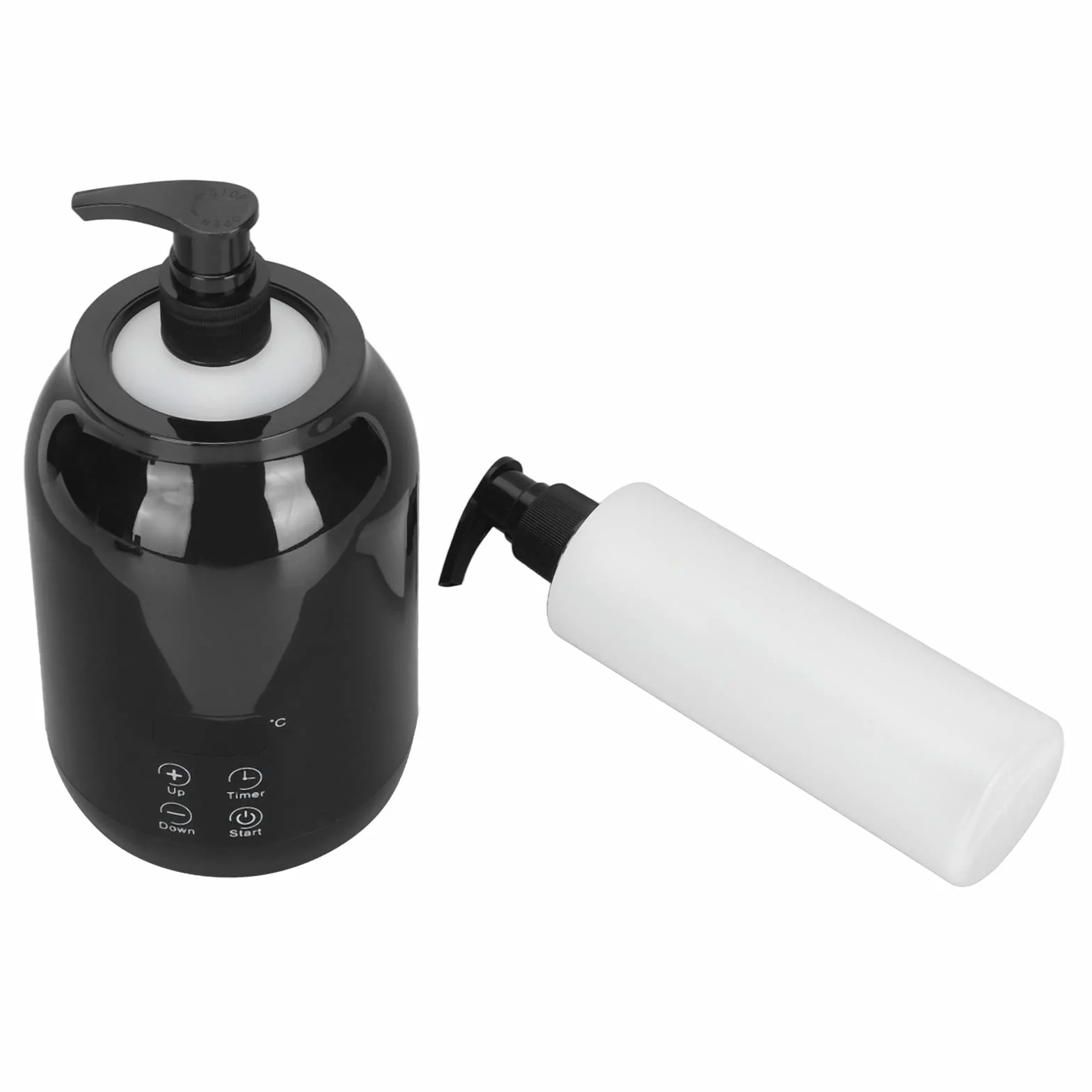 Calentador de Loción con Pantalla LED y Temperatura Ajustable, 2 Botellas de Aceite de Masaje