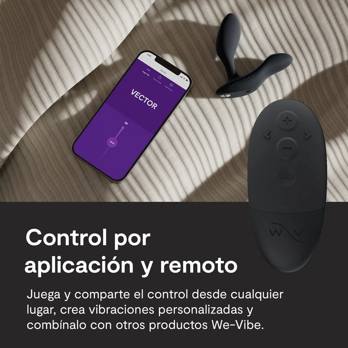 We-Vibe Vibrador de próstata Vector+ con aplicación y control remoto Black One Size