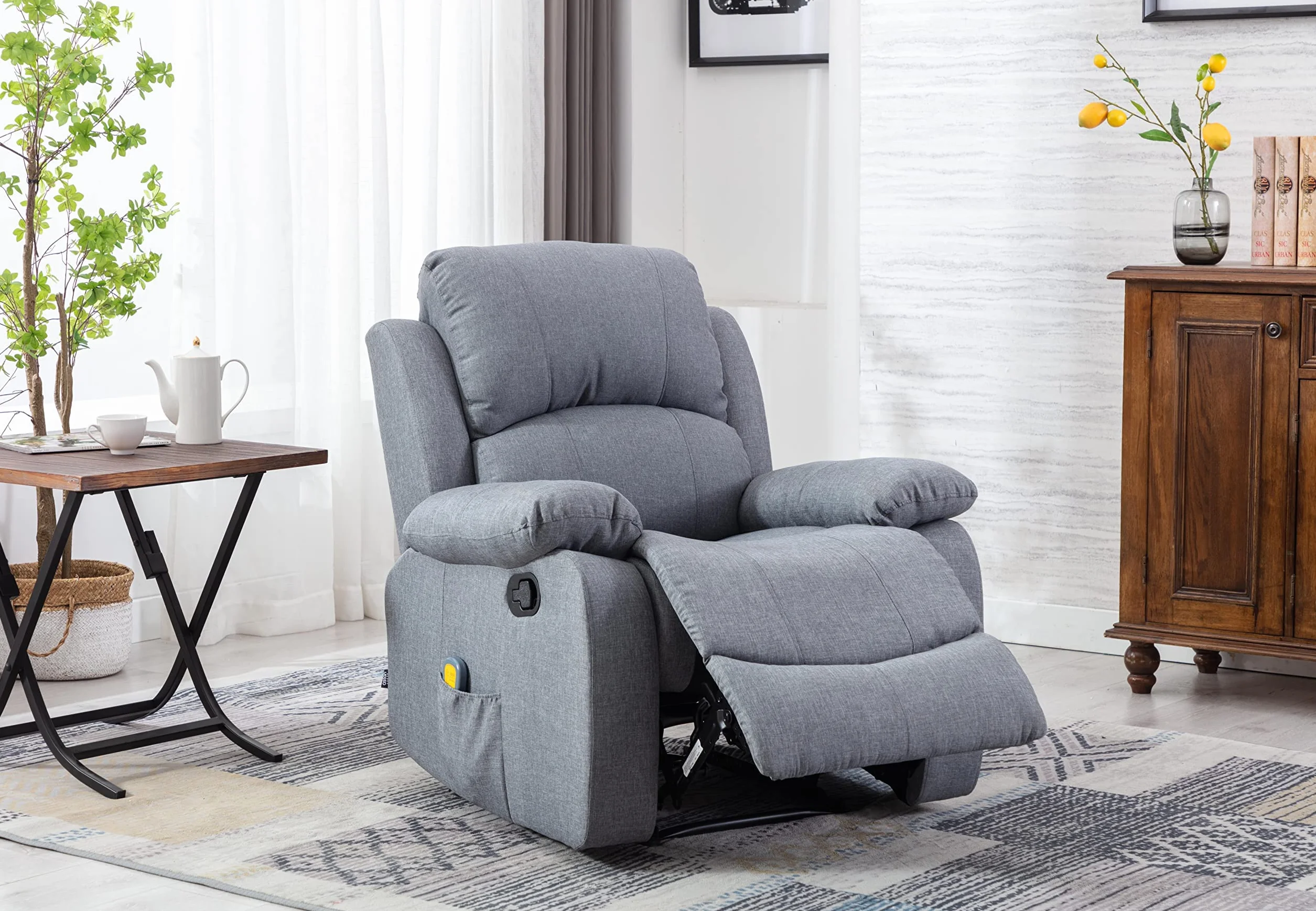 Astan Hogar AH-AR30900GR Ramón Sillón Relax Reclinación Manual Pared Cero Masaje Termoterapia Gris