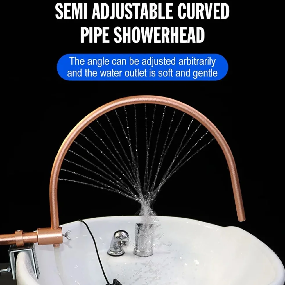 Head Spa Marco de circulación de agua, marco de equipo de spa Head 180° ajustable, accesorios para cama de champú, cascada de marco de salida de agua para terapia de agua,equipo salón de masajes
