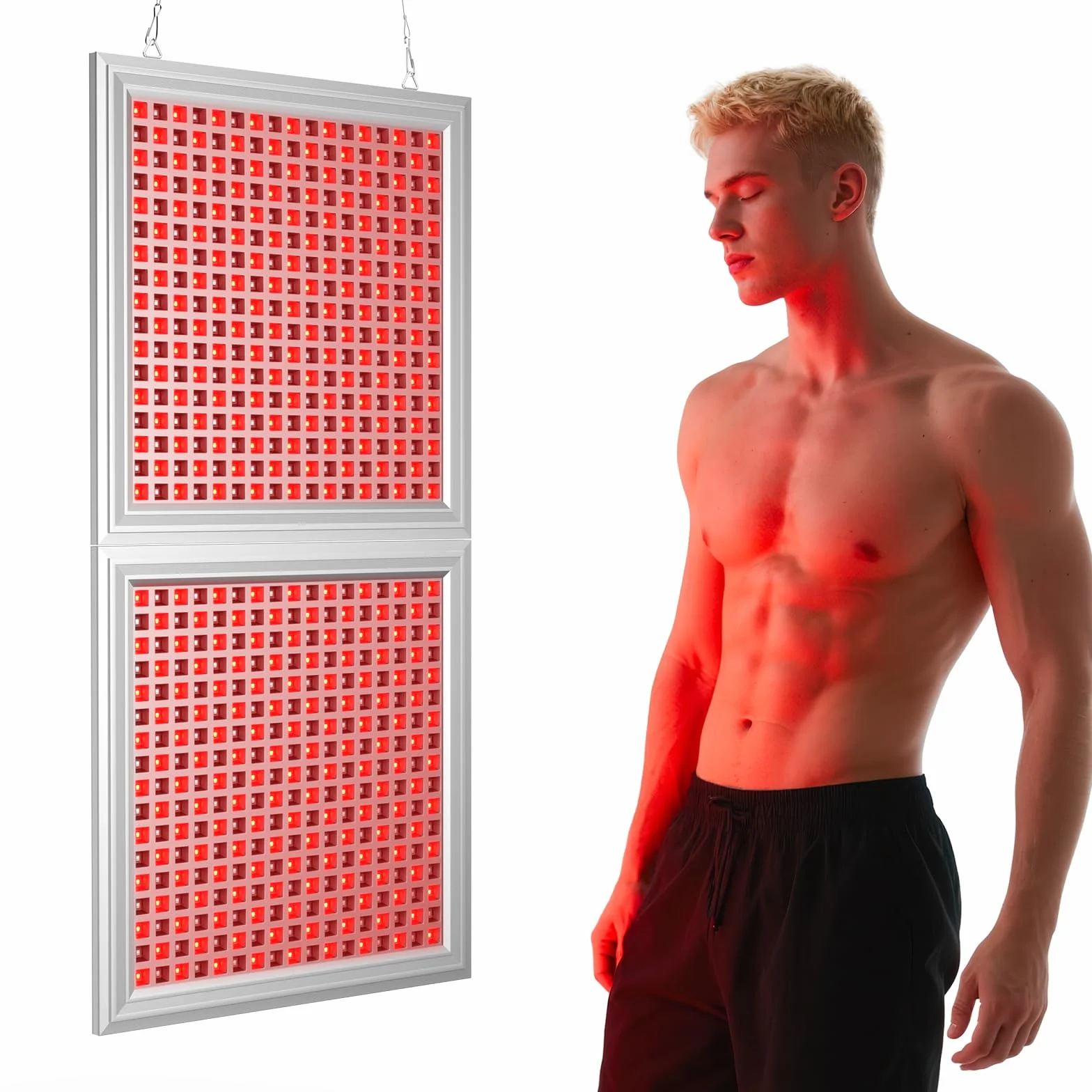 Lámpara de Luz Roja, Lámpara Infrarroja Combinada 660 nm y 850 nm, Panel de Luz Roja con 578 LED y Temporizador, para Cara, Cuerpo, Músculos y Espalda