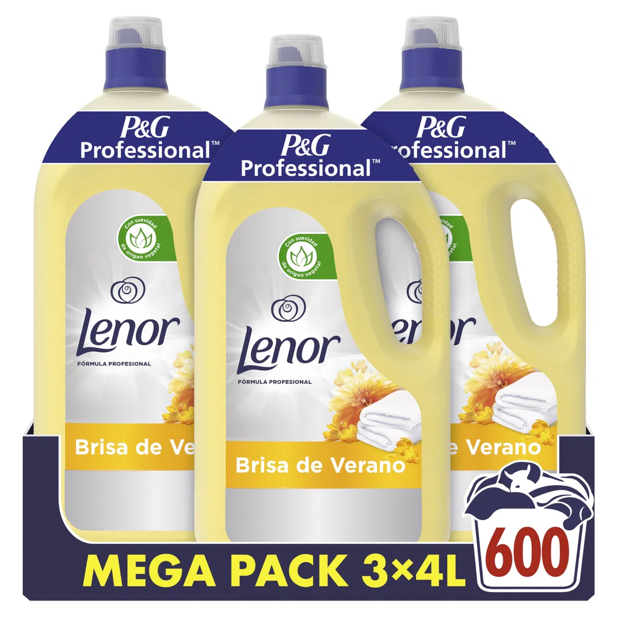 Lenor Professional Suavizante Ropa Potenciador Concentrado 12 L (3 X 4L) 600 Lavados Brisa De Verano
