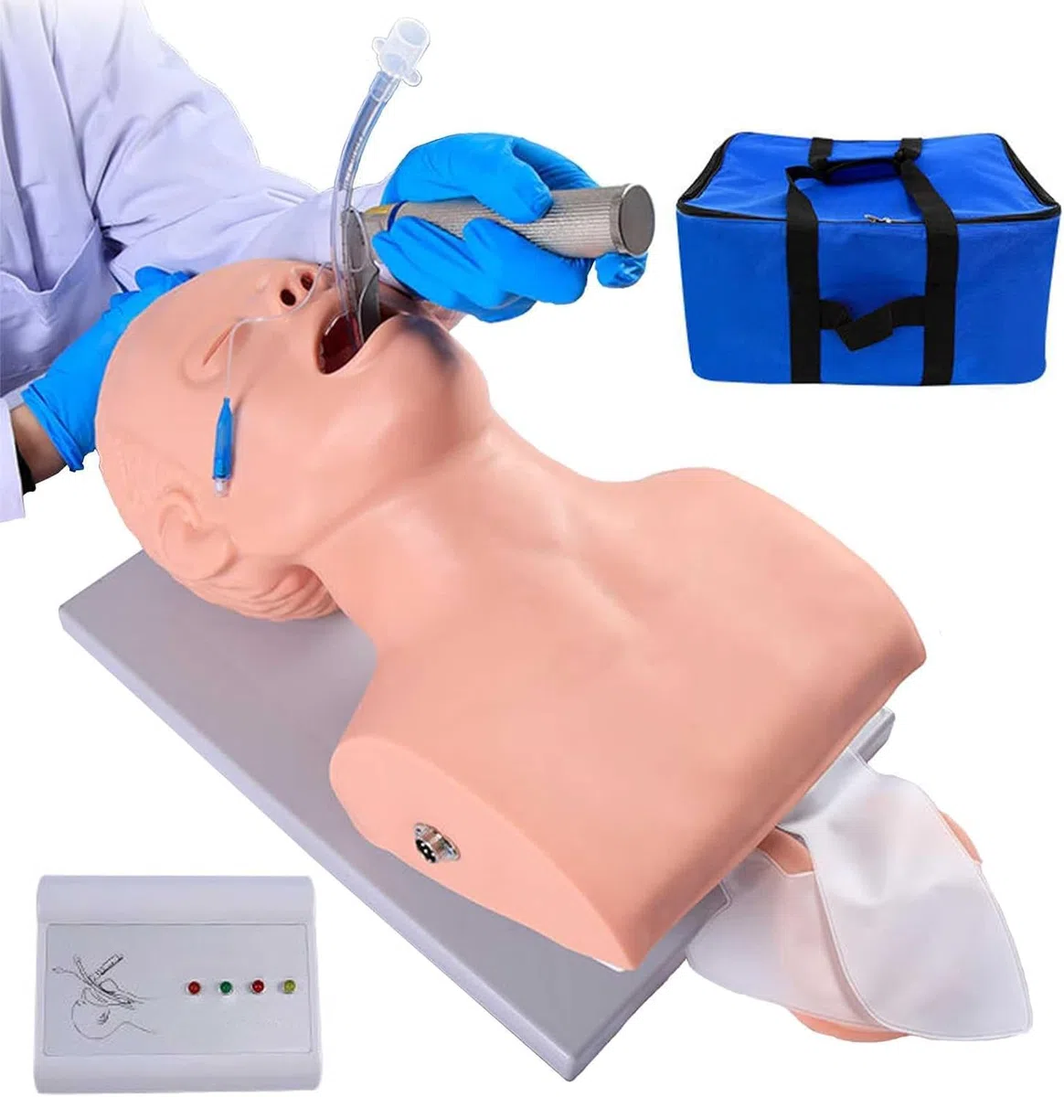 Modelo De Intubación Traqueal Oral, Nasofaríngea para Adultos De Primeros Auxilios Intubación Traqueal Humana Electrónica con Alarma Maniquí De Entrenamiento De Enfermería Médica