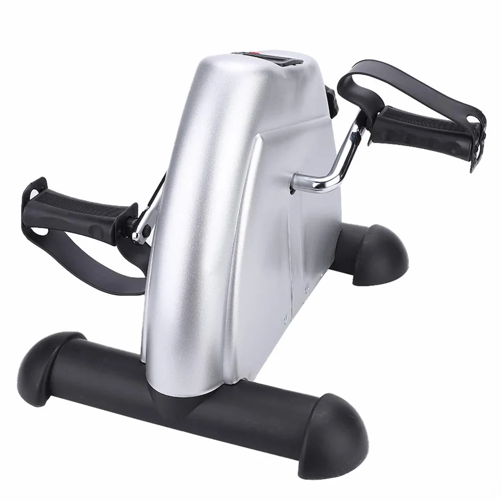 Mini Ejercitador Portátil con Monitor Digital Pedal Estacionario para Manos y Pies Entrenamiento Cardiopulmonar Rehabilitación Fisica