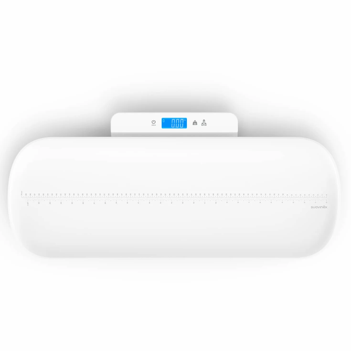 Suavinex Báscula Digital para Bebés y Adultos de Gran Precisión 1-100 kg con Bandeja Desmontable Blanco