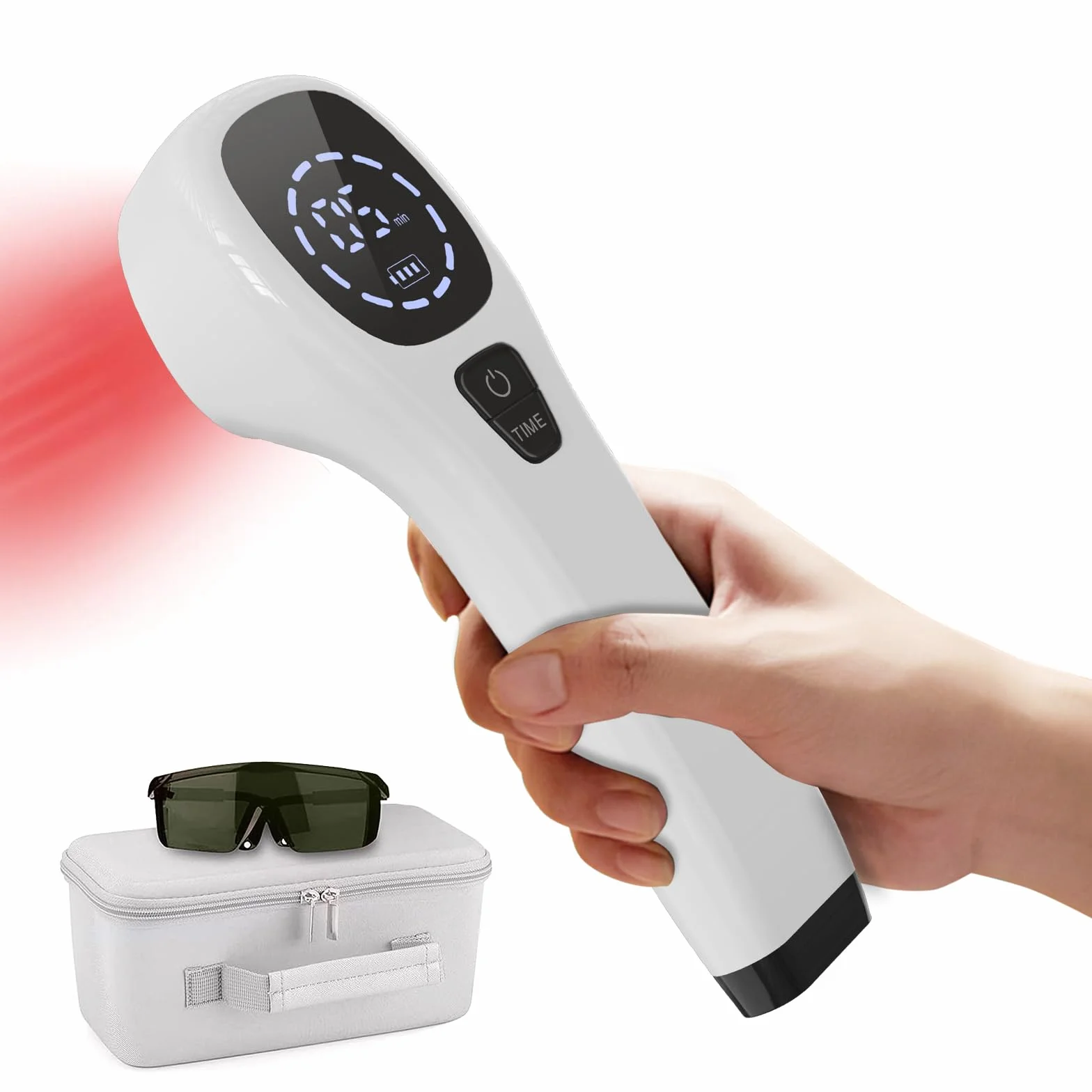 iKeener Dispositivo Terapia Luz Roja,FDA Aprobado Terapia Láser de Mano Alivio Del Dolor Equipo,Luz Infrarroja Bajo Nivel para Cara,Cuerpo,Músculo,Pie,Hombro,Rodilla,Espalda (2x808nm,12x650nm)(Blanco)