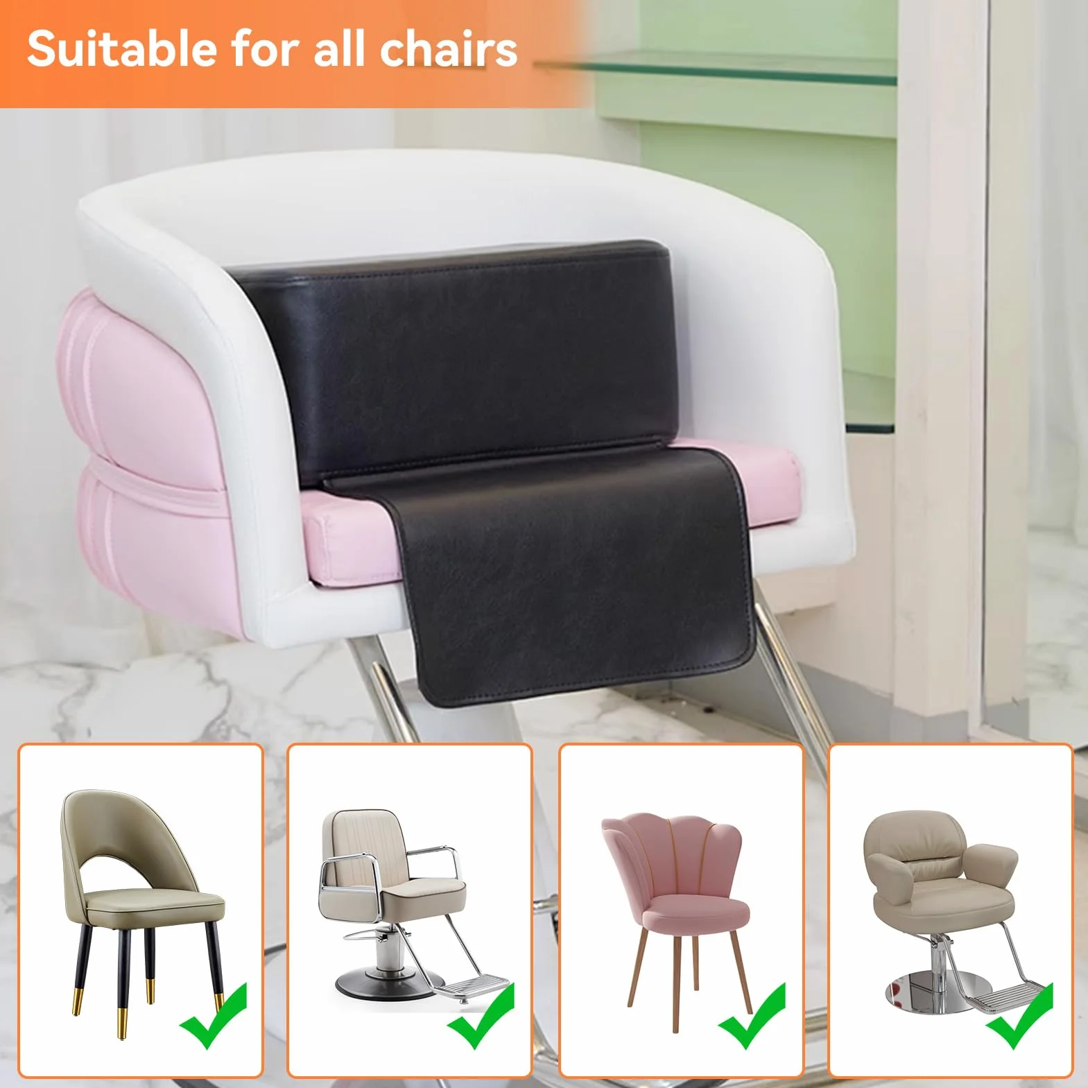 Cojín De Asiento Elevador De Salón, Cuero PU Impermeable, Equipo De Peluquería Para Corte De Pelo