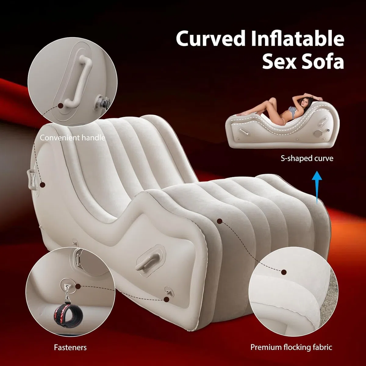 Sofá de muebles sexuales con bomba de aire automática, silla de sofá sexual para posición de punto G AidBDSM juguetes sexuales cojines inflables para pareja posición sexual rampas multifuncionales