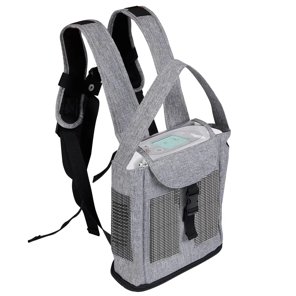 Mochila para dispositivo de oxígeno,mochila portátil con concentrador de oxígeno,bolsa de viaje para dispositivo móvil de oxígeno con correa,mochila de oxígeno compatible con Inogen One (Grigio)