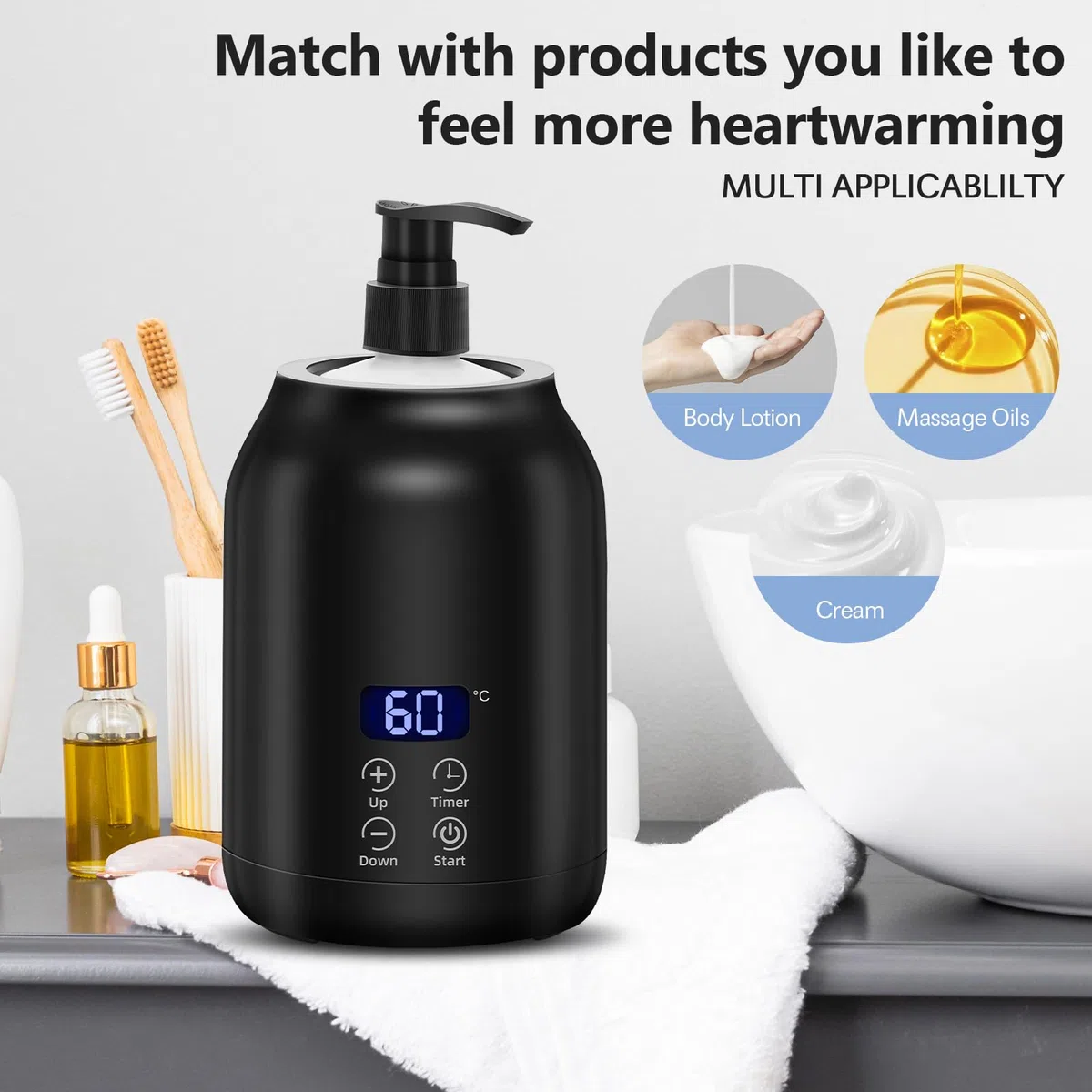 Calentador de Aceite para Masaje con Juego de Rodillos Faciales, iklestar Calentador Profesional de Aceite para Masaje, Calentador Portátil Dispensador de Botellas de Loción para el Hogar, Salón