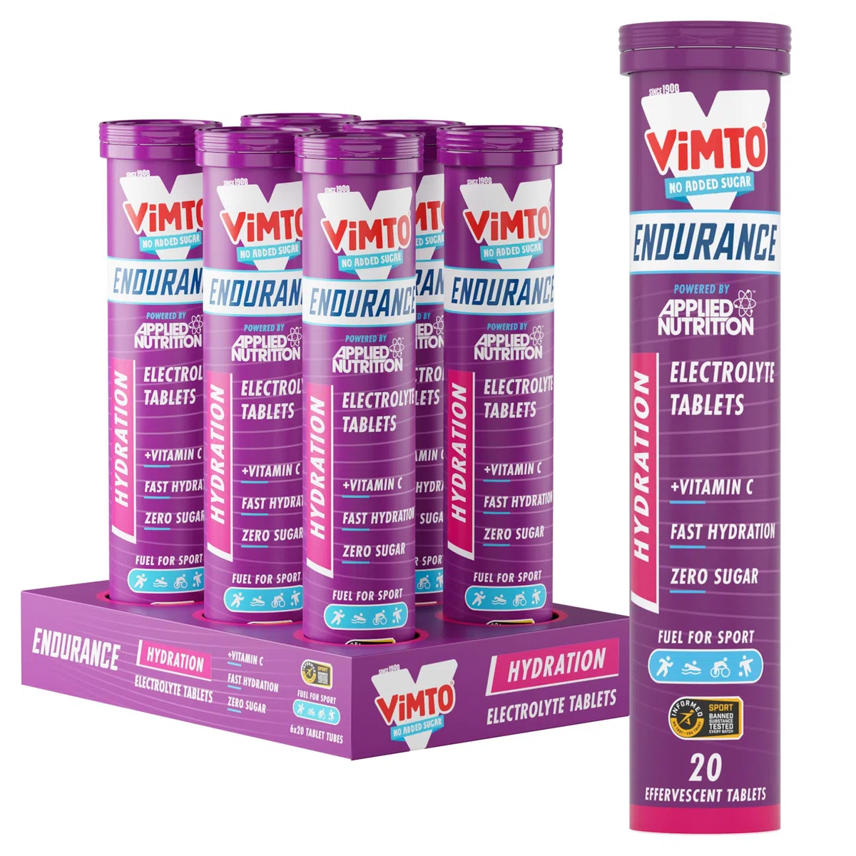 Applied Nutrition Electrolitos de Hidratación Endurance 400 mg por porción 120 tabletas efervescentes sin azúcar vitamina C