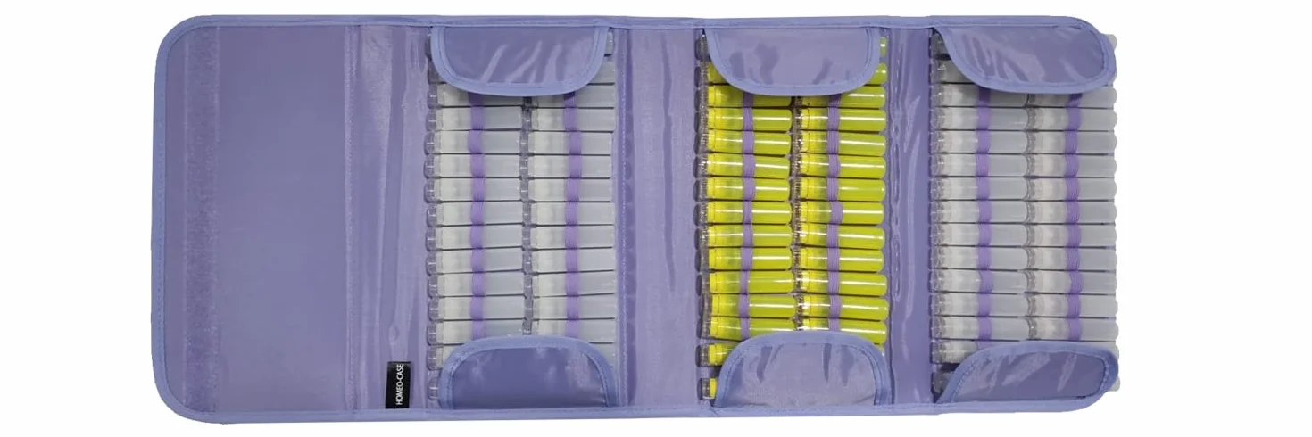 KINEPHARMA HOMEO-Case | Estuche de Homeopatía | 90 Espacios para Tubos de 4 Gramos de Boiron | Color Malva (No Incluye Tubos)