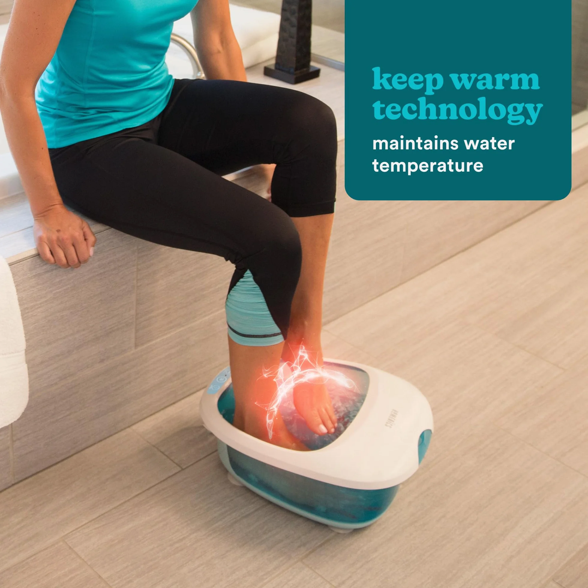 Homedics Bañera Spa masajeador para Pies 4 en 1, Hidromasaje, Terapia Magnética, Vibración y Calor