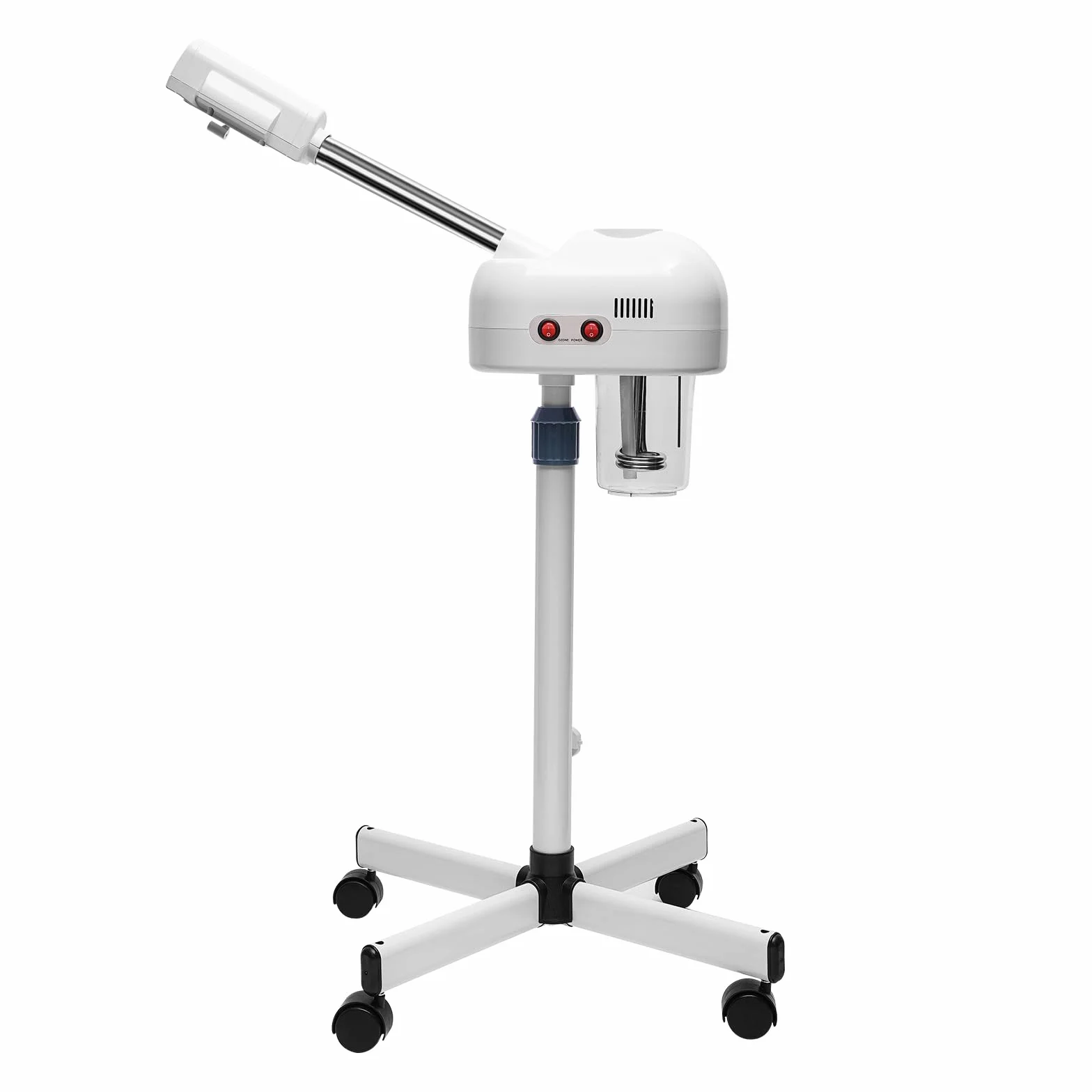 Vaporizador facial 2 en 1 con ozono para sauna facial con boquilla giratoria, ruedas universales para hogares, hospitales, salones de belleza