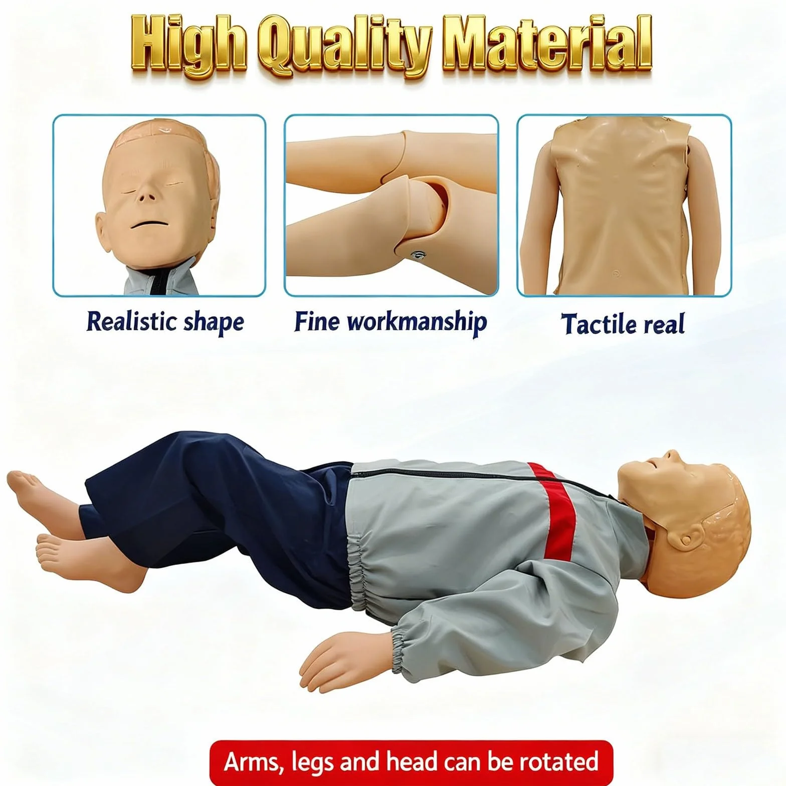 ELZEM Maniquí de Entrenamiento de CPR Niños Primeros Auxilios RCP de Cuerpo Completo Simulador de maniquí de Entrenamiento para Centros de Formación Docente y Práctica de Enfermería A