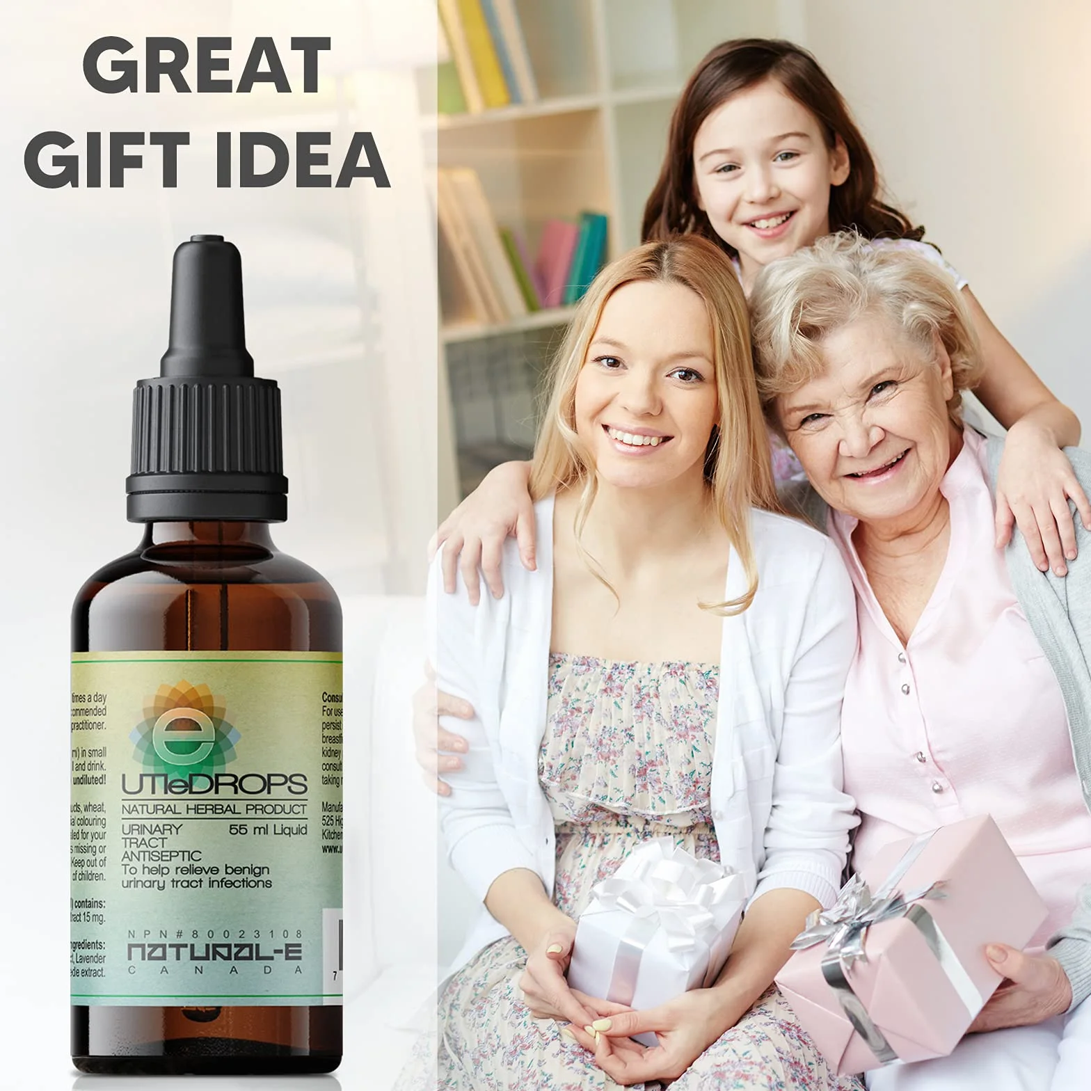 UTI E-Drops Tratamiento Natural para la Infección del Tracto Urinario. Elimina con Rapidez Ardor Picazón y Malestar de Infección de Orina. Concentración del Extracto de Enebro Eficaz Contra Bacterias