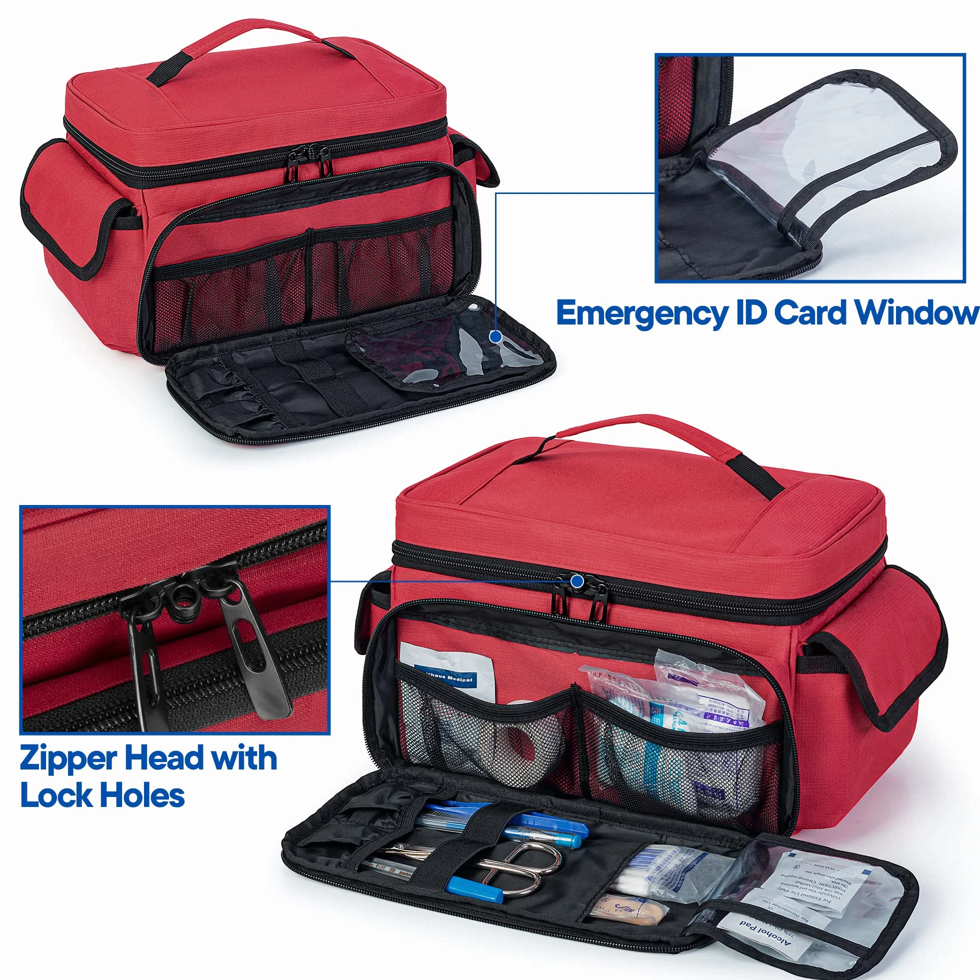 CURMIO Bolso pequeño de primeros auxilios vacío, organizador kit familiar para viajes y hogar