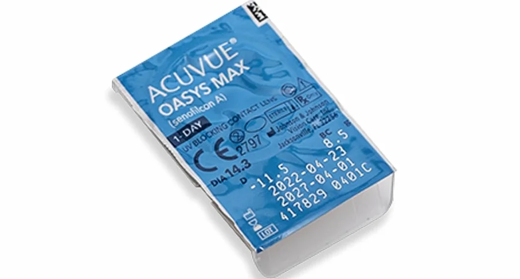 Acuvue Oasys Max 1-Day Lentes diarias TearStable OptiBlue +2.50 dpt 14.3 mm 30 unidades base 8.5 mm