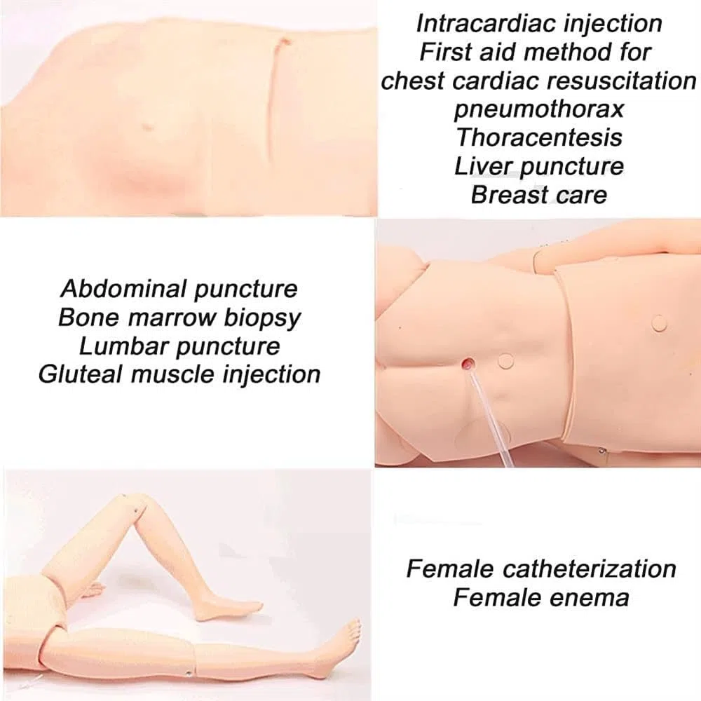 Maniquí de entrenamiento geriátrico – Maniquí multifuncional para el cuidado del paciente con módulos intercambiables para suministros de enseñanza y educación – Maniquí de entrenamiento de