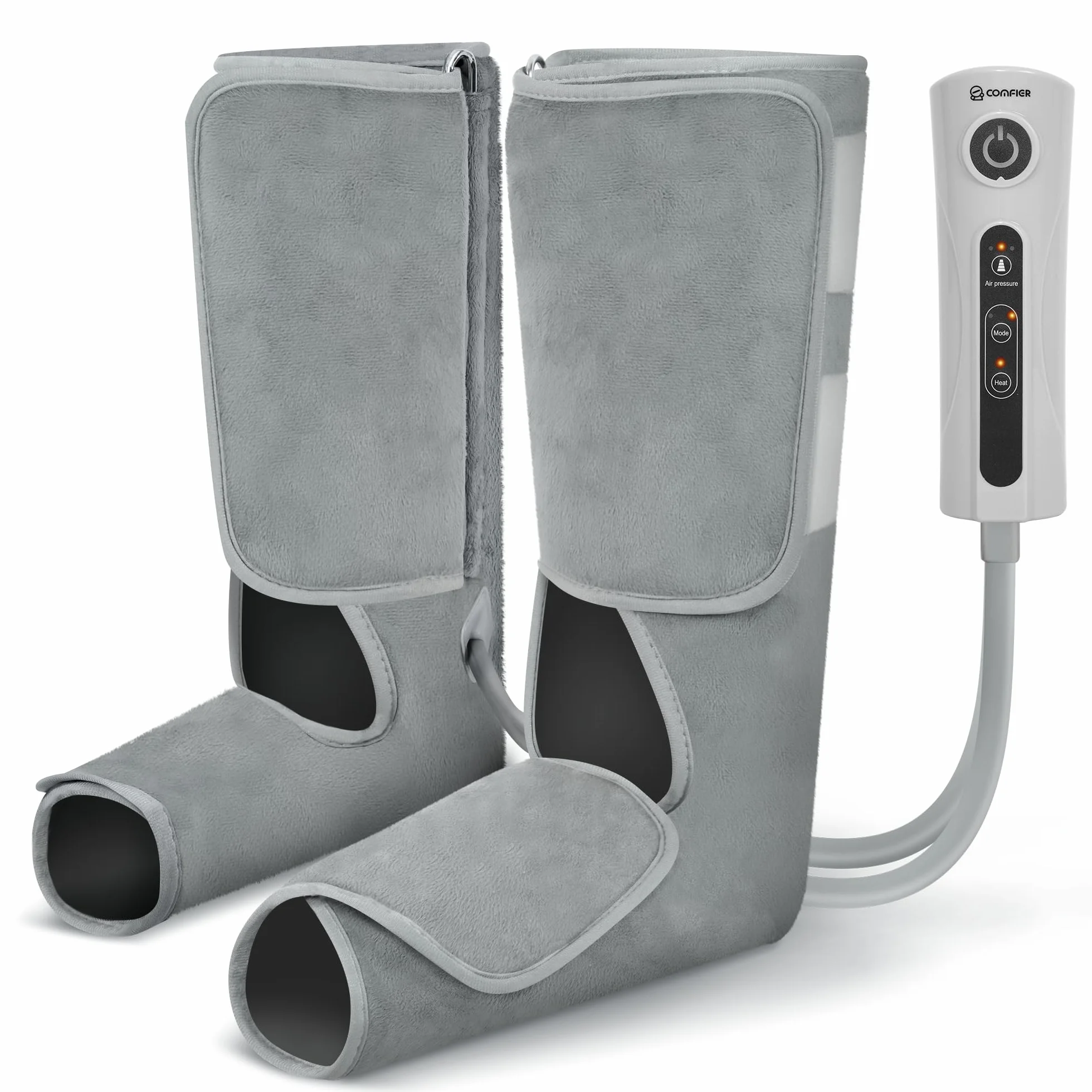 COMFIER Masajeador de Piernas con Compresión y Calor, Botas de Masaje para Pantorrillas y Pies, 3 Intensidades, Regalo