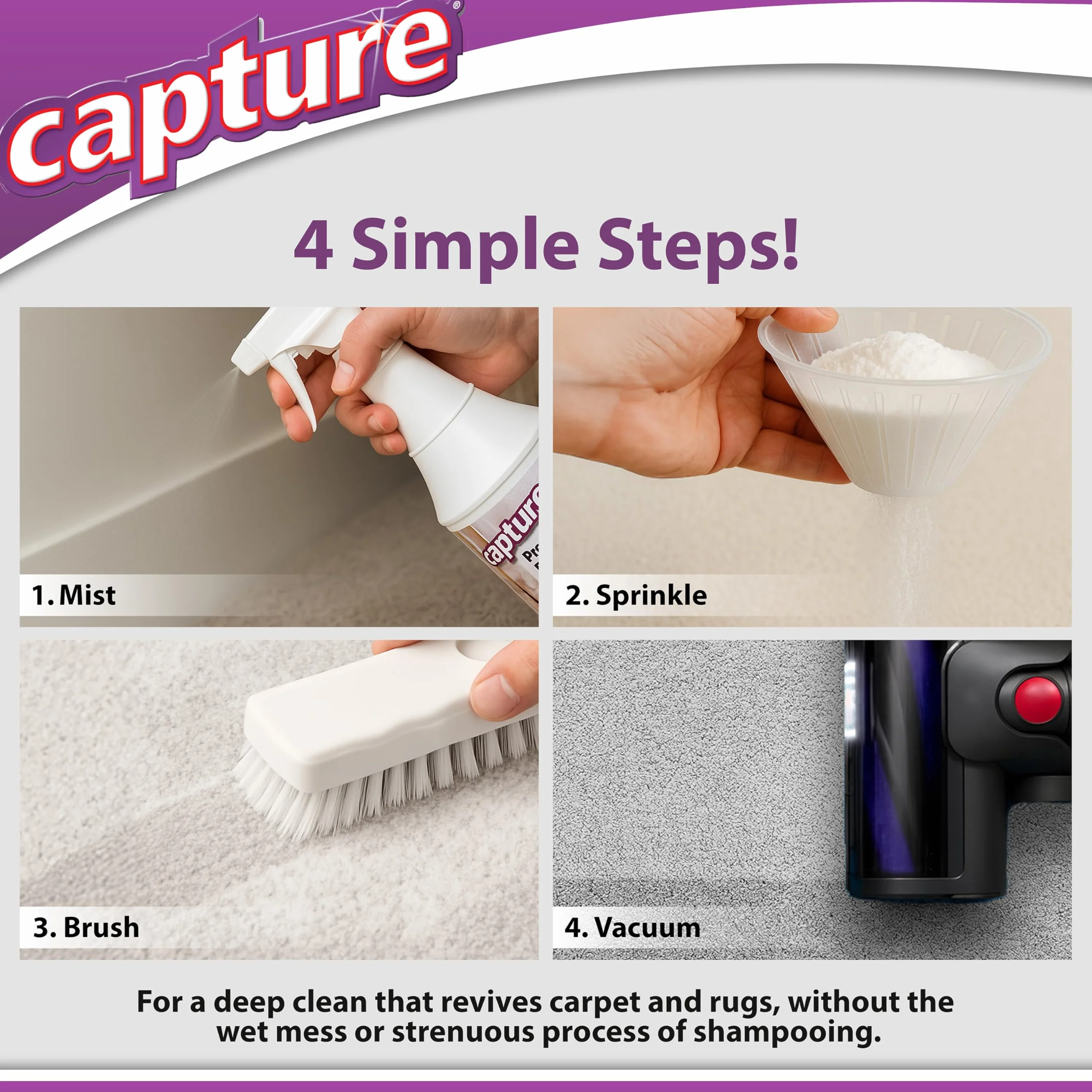 Capture - Cubo de limpieza en seco para alfombras