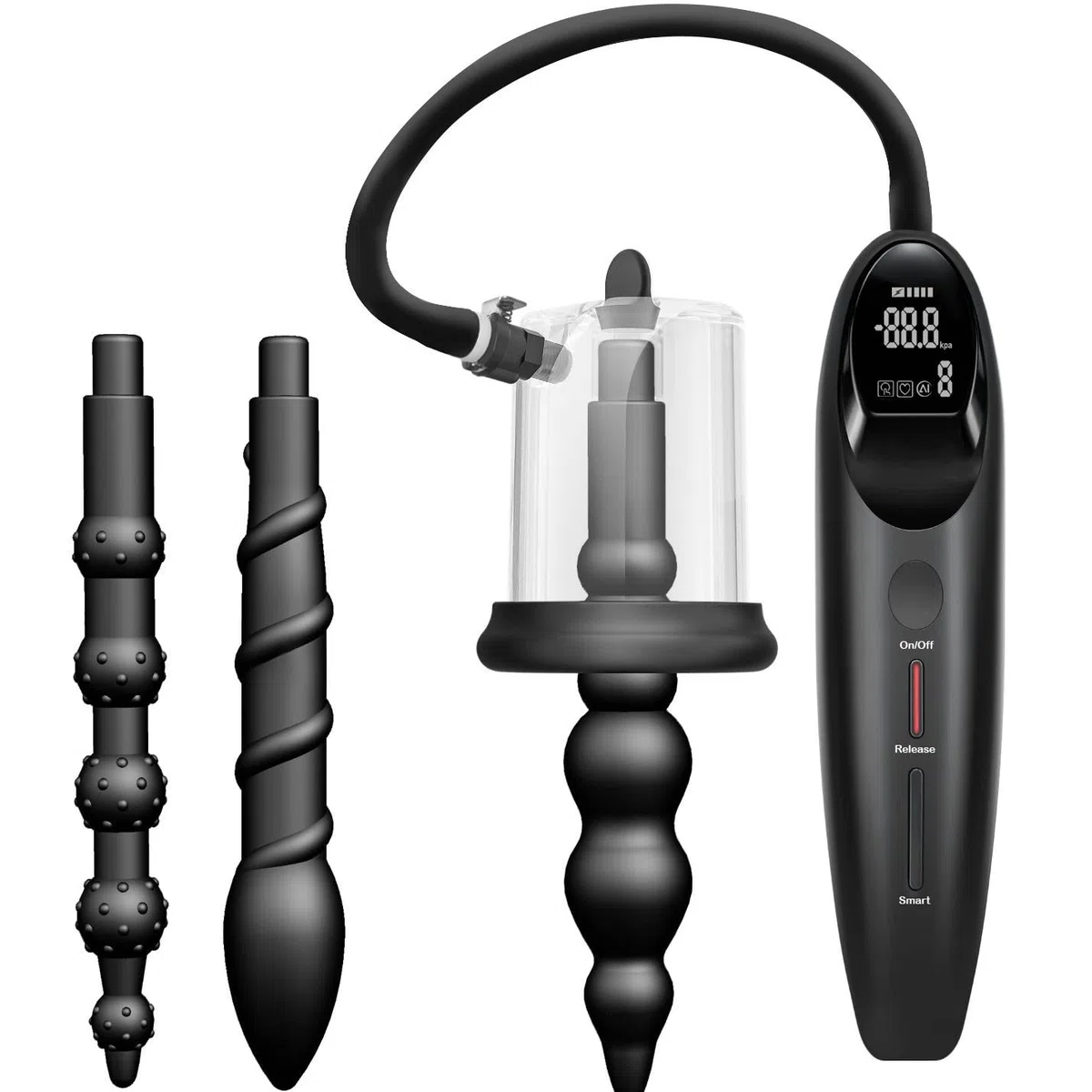 Anal Plug Expander Eléctrico con Vacuum Pump, Dilatador Anal Estimulador Vaginal Butt Plug Expander, Bomba Anal Masajeador de Próstata Anal Toy, Anal Dilator Masturbador Sex Toy para Mujeres y Hombres