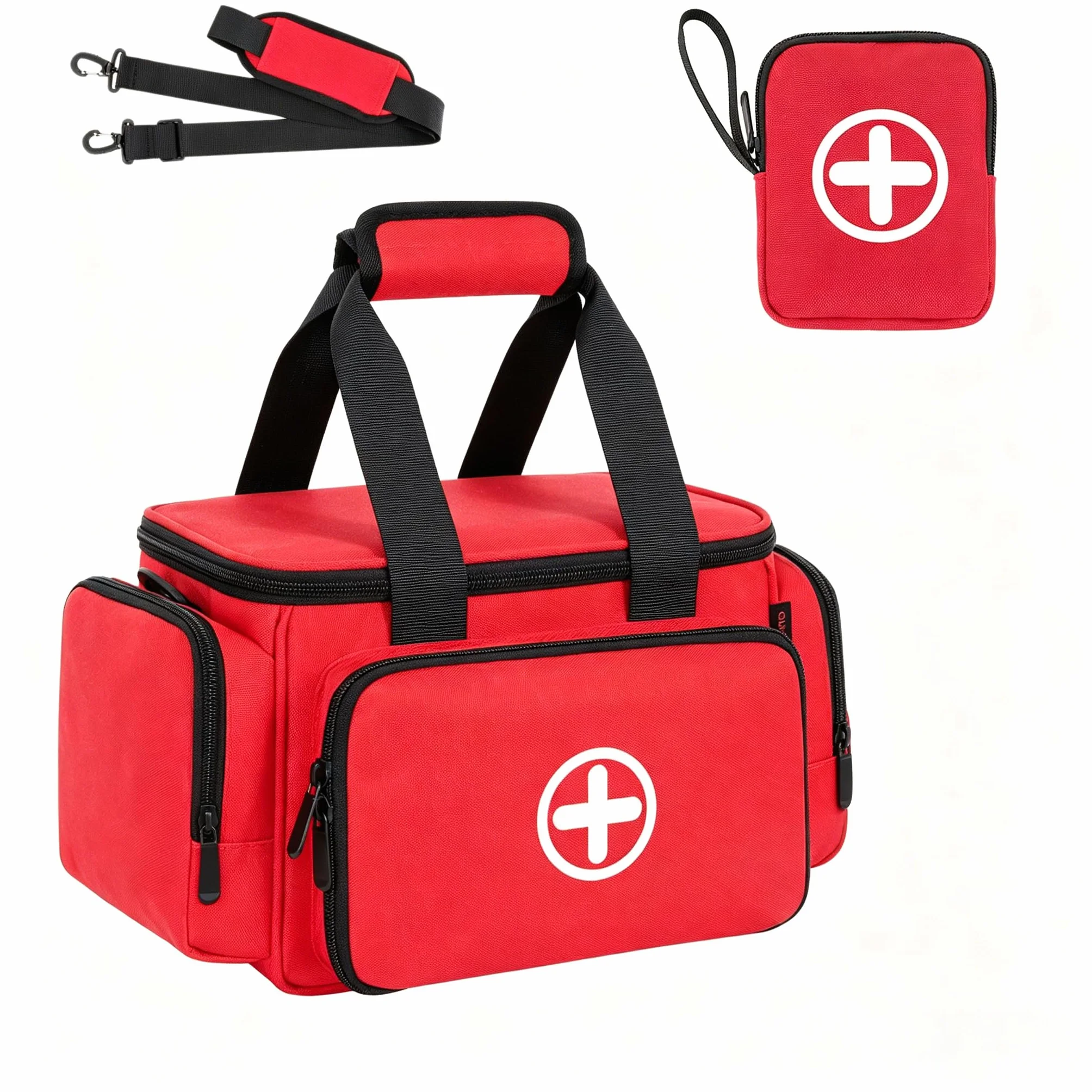 Profesional Bolsa de primeros auxilios grande vacía rojo para enfermeras médico hogar viaje emergencia