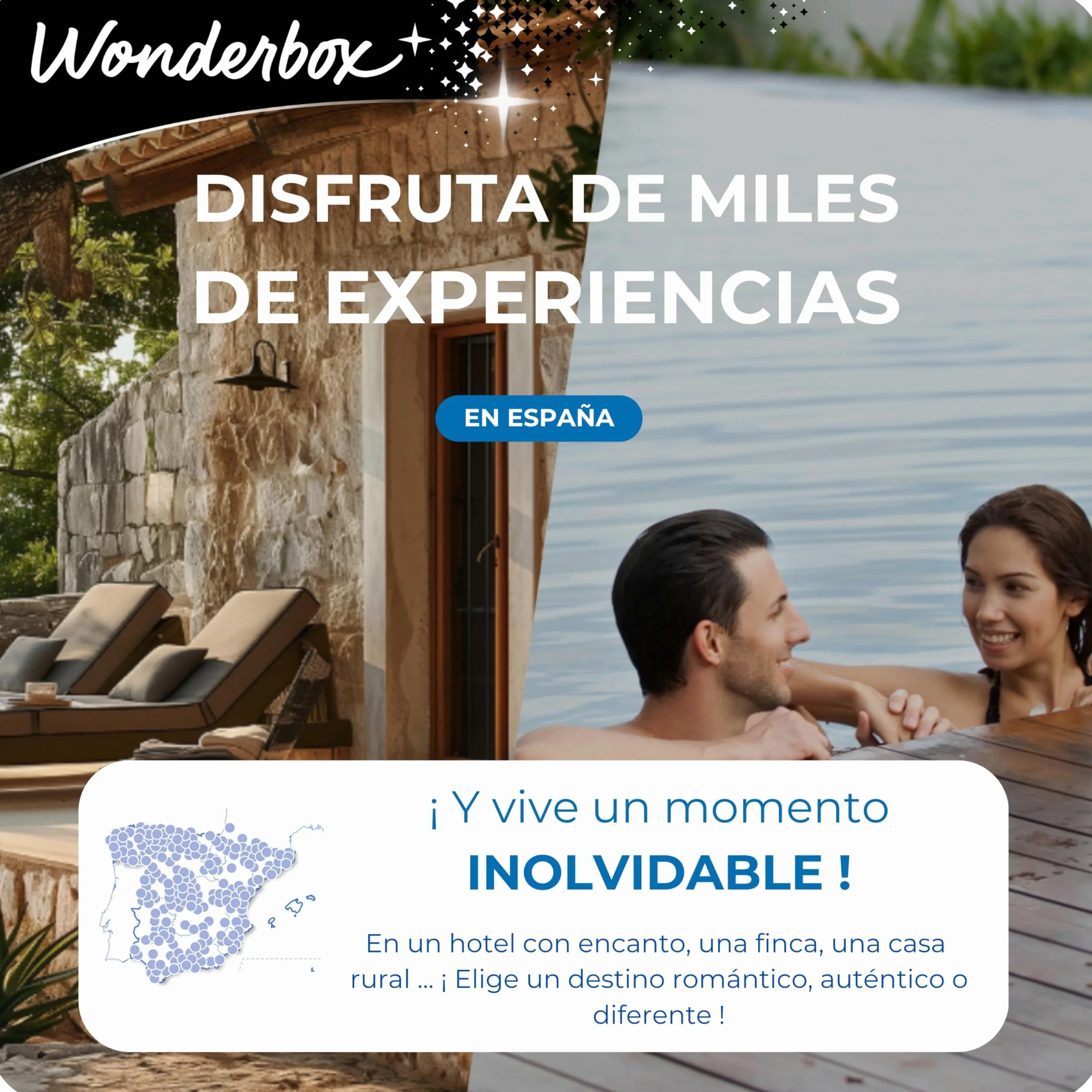 WONDERBOX - Caja Regalo - Escapada en Pareja - Una Estancia en hoteles románticos, masías, hospederías, Casas Rurales en la montaña - Ideas Regalo Pareja Original
