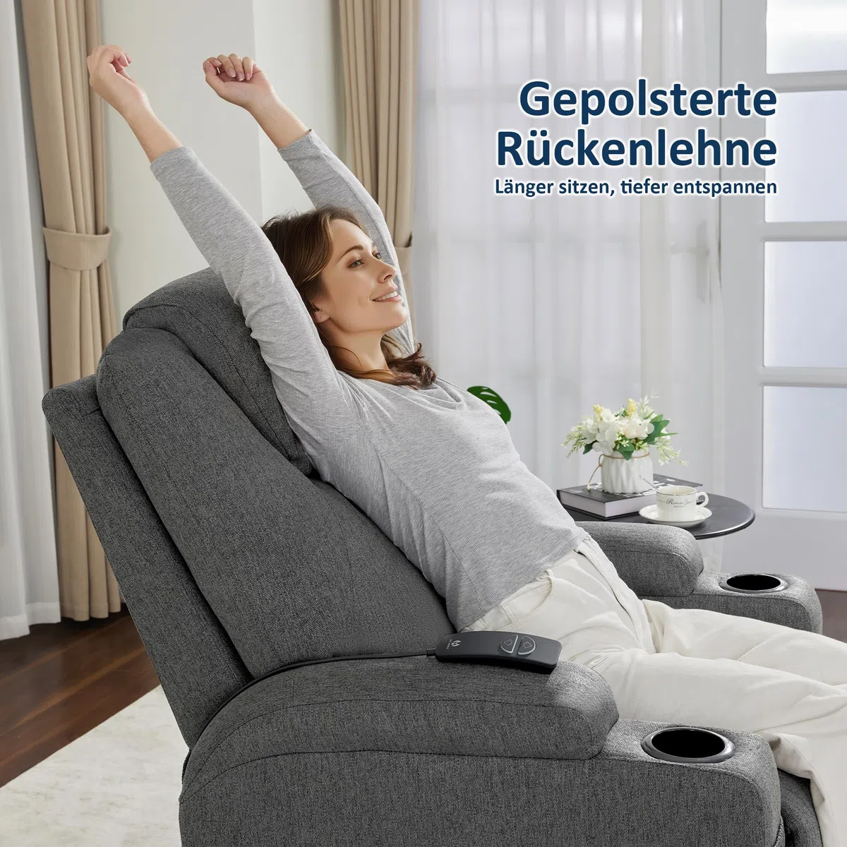 MCombo 7061 - Sillón de relax eléctrico con función de vibración y calefacción