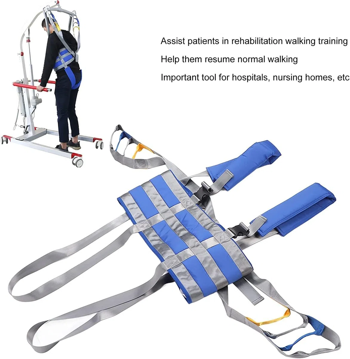 Arnés Elevación Paciente Cuerpo Completo,Eslinga para Elevación Pacientes Cinturón De Transferencia De Malla,Elevador de Pacientes Correas de elevación,M