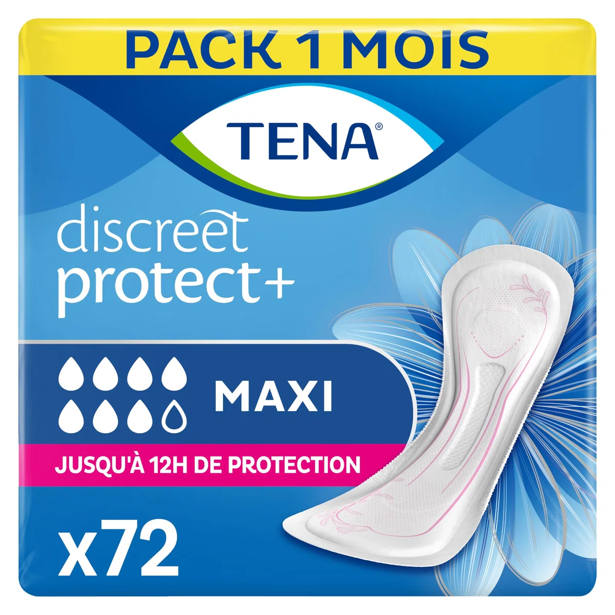 TENA Discreet Maxi x72 Compresas Muy Absorbentes Incontinencia Pérdidas Orina 12 Horas Sequedad