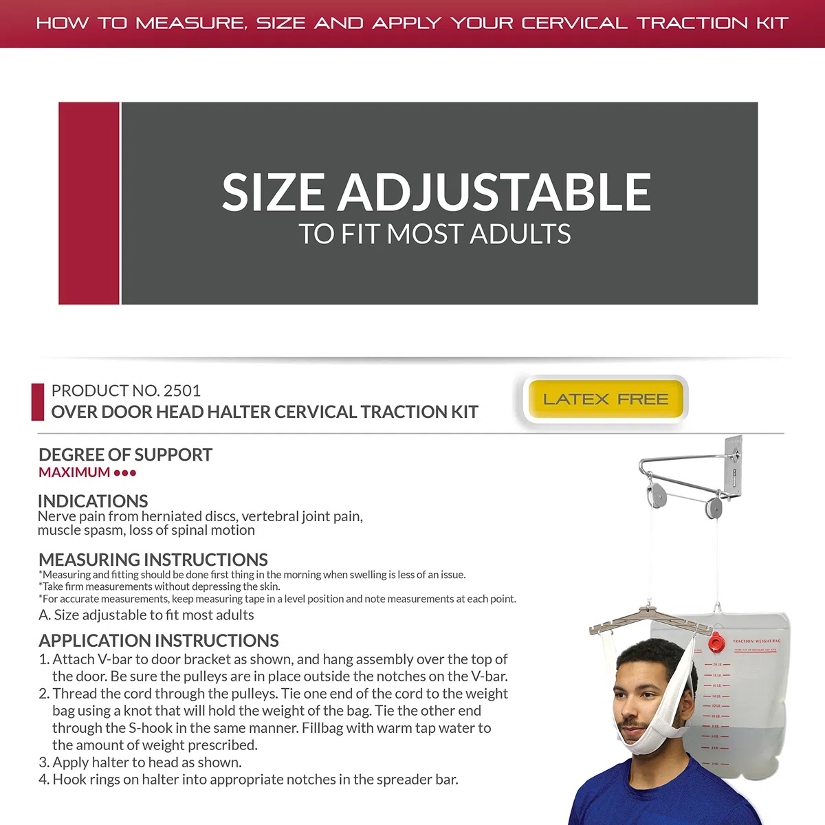 OTC - Kit de tracción cervical para puerta, completo