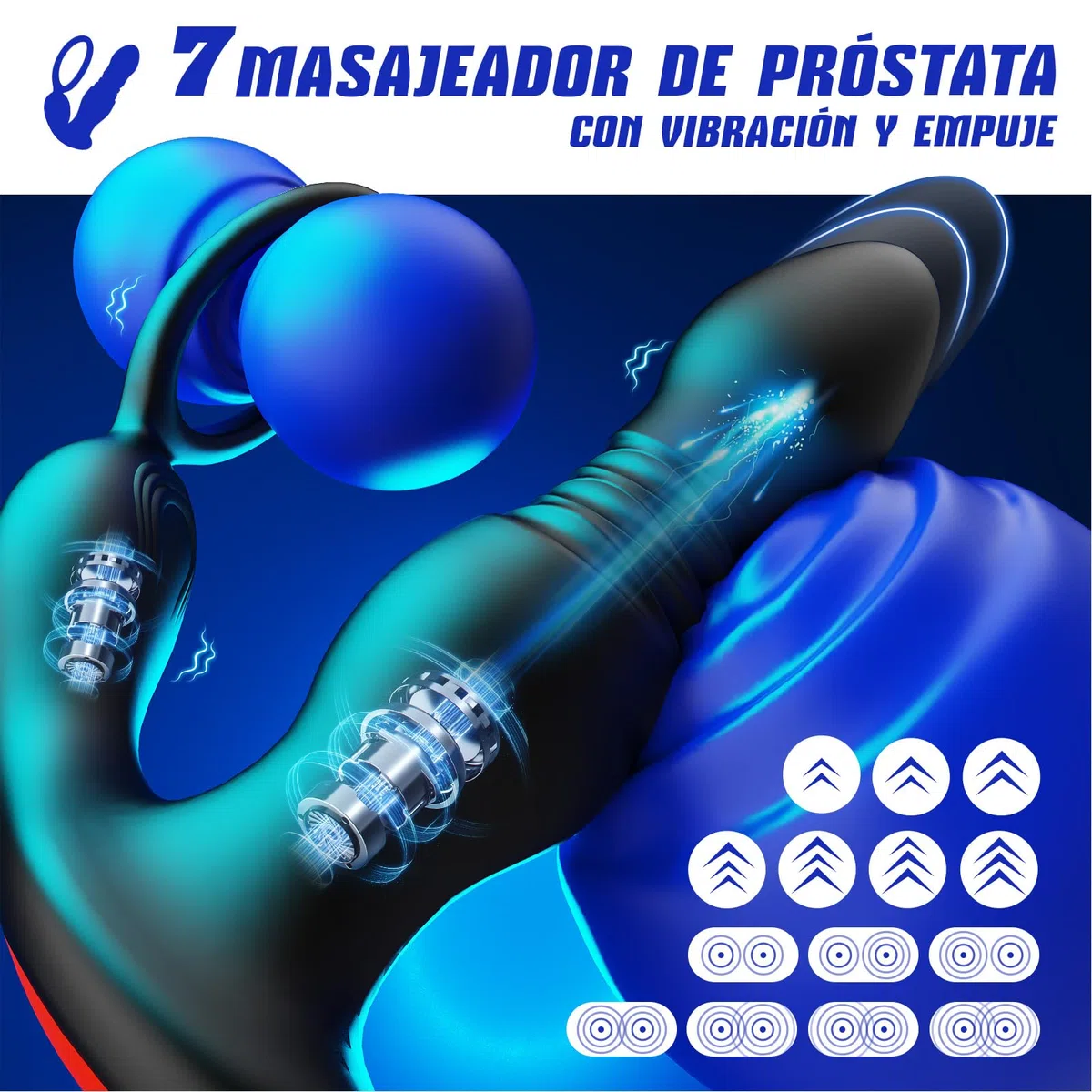 Vibrador Anal Juguetes Sexuales, AI-Chat Plug Anal Estimulador Prostata con Anillo Vibrador Juguetes Eróticos Para Pareja Sexuales, Consoladores para Hombre con Vibración 7 * 7 Modos Vibradores Dildo