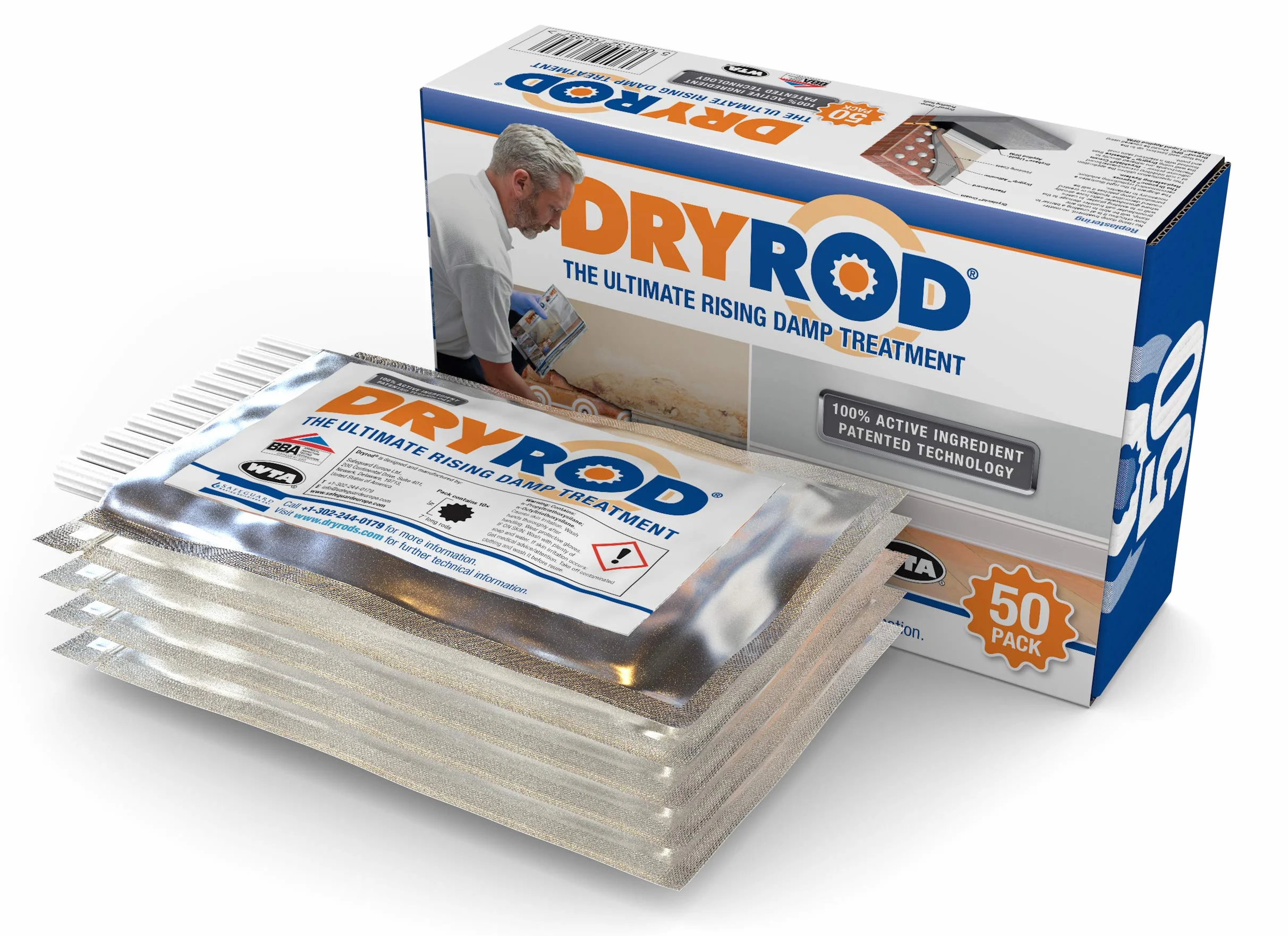 Dryrod Barritas Hidrófugas Antihumedad Tratamiento Contra Humedad Capilaridad Pared Caja 50