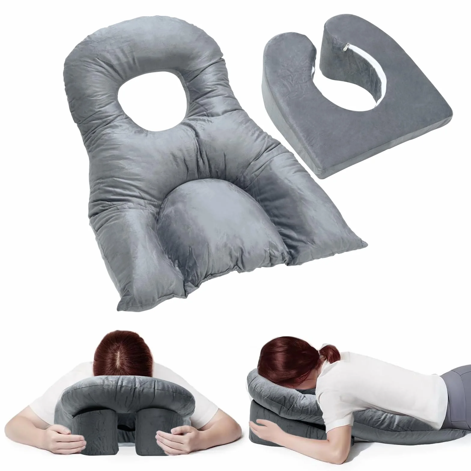 Almohada facial para dormir después de cirugía ocular con orificio, reposacabezas de masaje para hogar