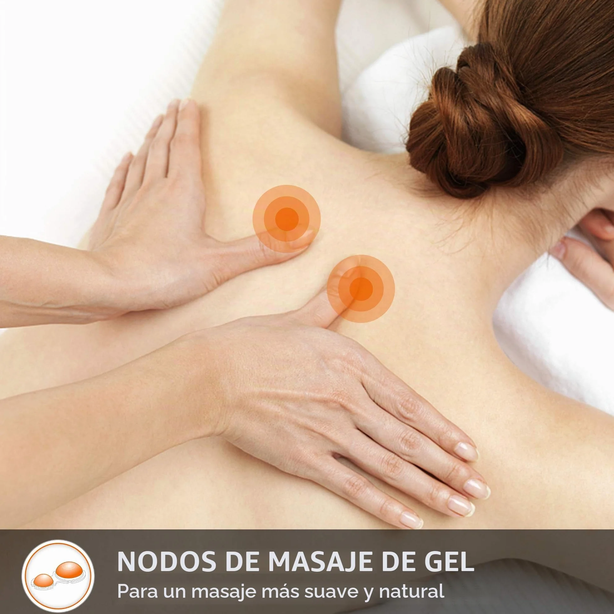 Snailax Masajeador Shiatsu con Calefacción, Cojín de Masaje de Gel para Silla de Oficina