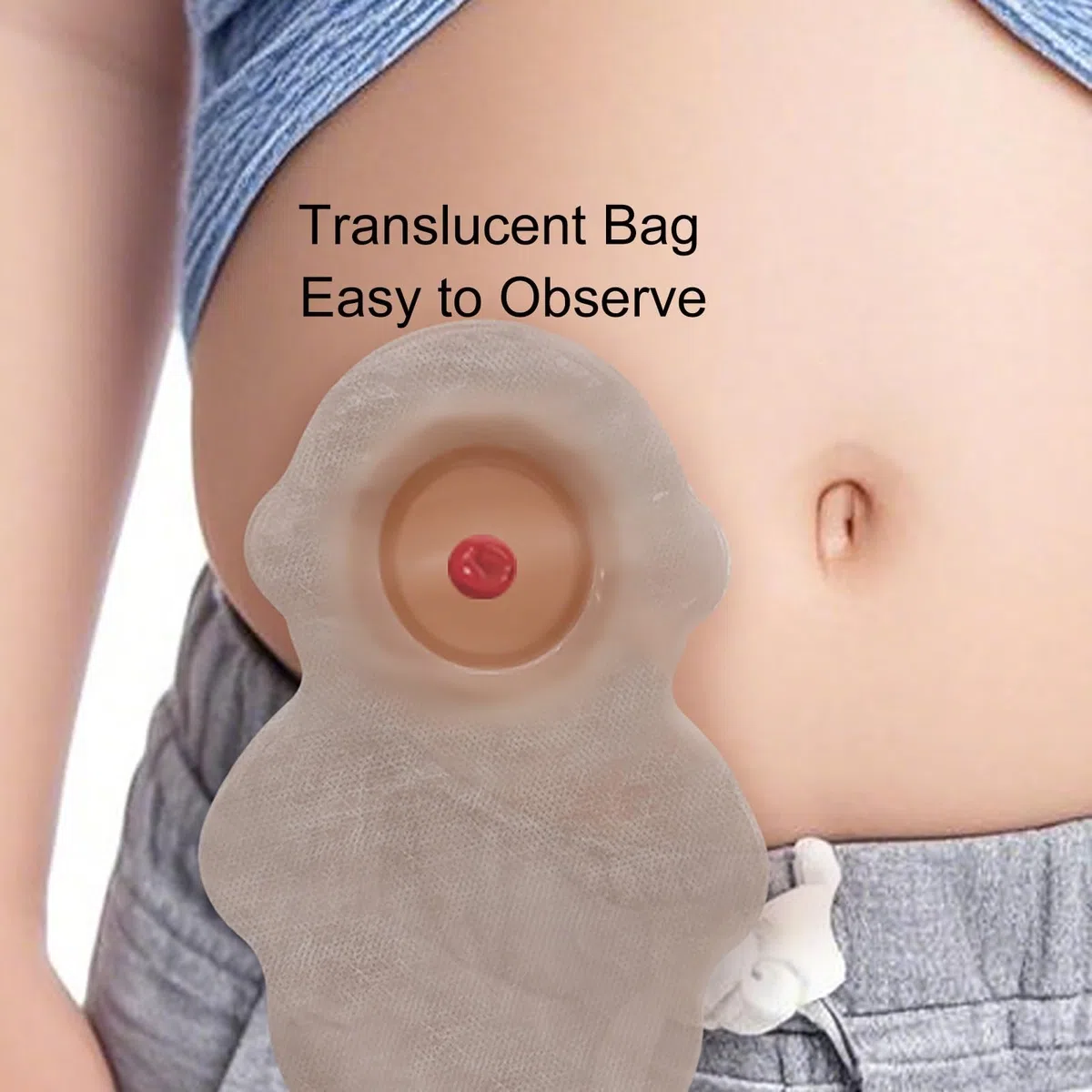 10 Bolsas De Estoma para Niños, Suministros de Ostomía de Una Pieza, Bolsas Drenables para El Cuidado de Estomas de Ileostomía, Corte a Medida de 10 MM a 40 Mm, Forro No Tejido