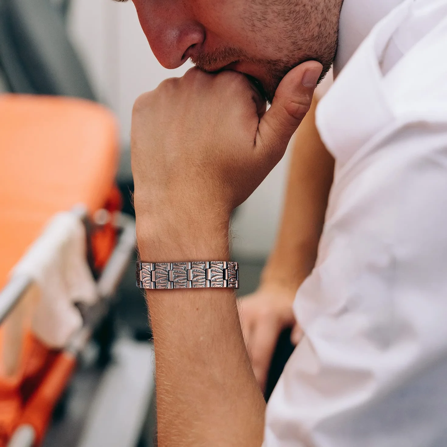 RainSo Pulsera magnética de doble fila de cobre puro ajustable con 3500 Gauss con caja de regalo y herramienta de extracción, Cobre