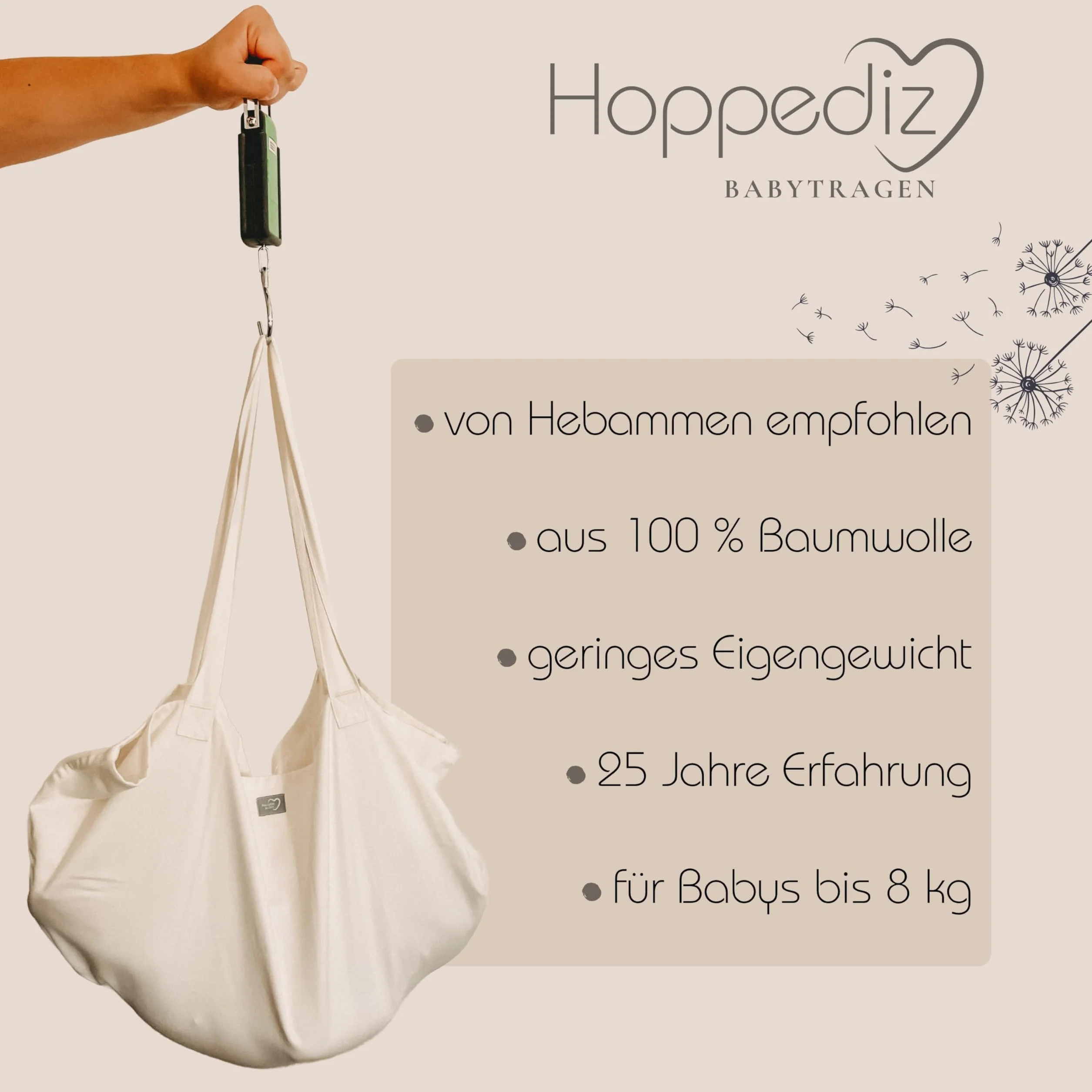 Hoppediz Toalla de cuna colgante para báscula de bebé, bolsa de cuna de tela, bolsa de cuna, diseño Amsterdam Aqua