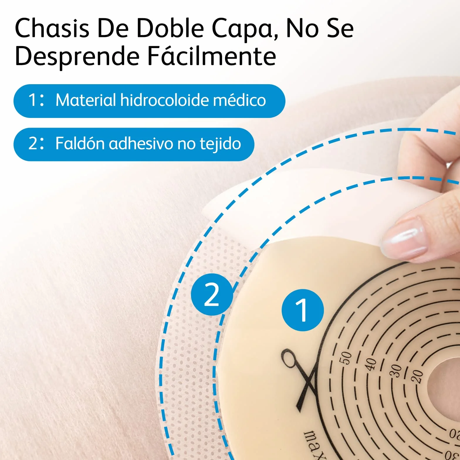 Bolsas De Estoma, Bolsas De Drenaje Para Colostomía, Bolsa de Ostomía Drenable Resistente a Olores, Cortable a 15-60 Mm