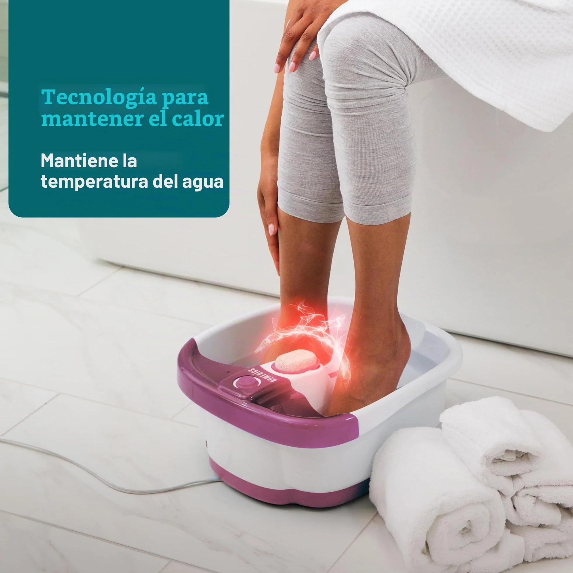 HoMedics Bubblemate Baño para Pies Hidromasajeador con Piedra Pómez Integrada